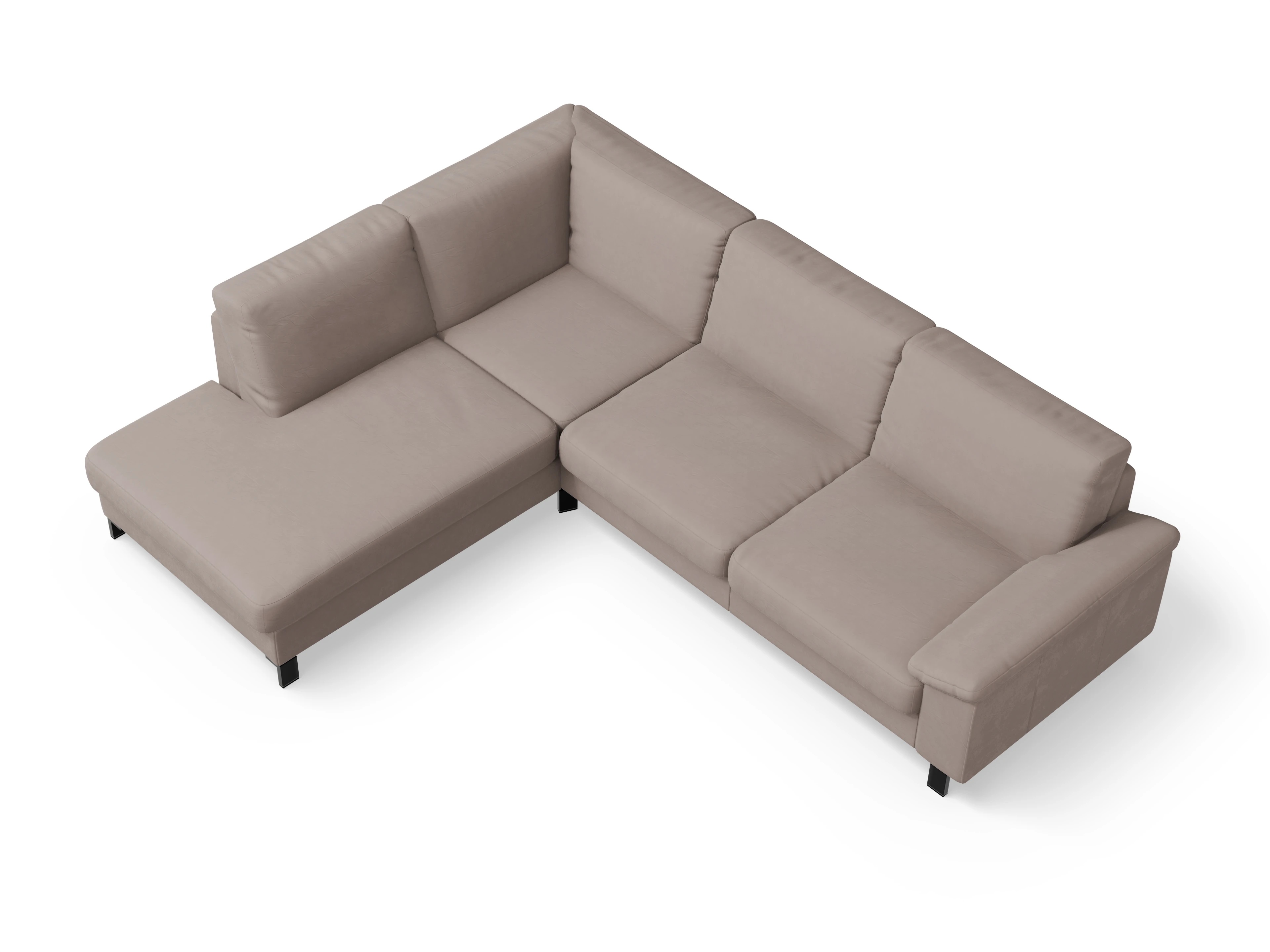Ansicht des Produktes Casco 2.0 Ecksofa links Abschluss offen in Stoff Beige