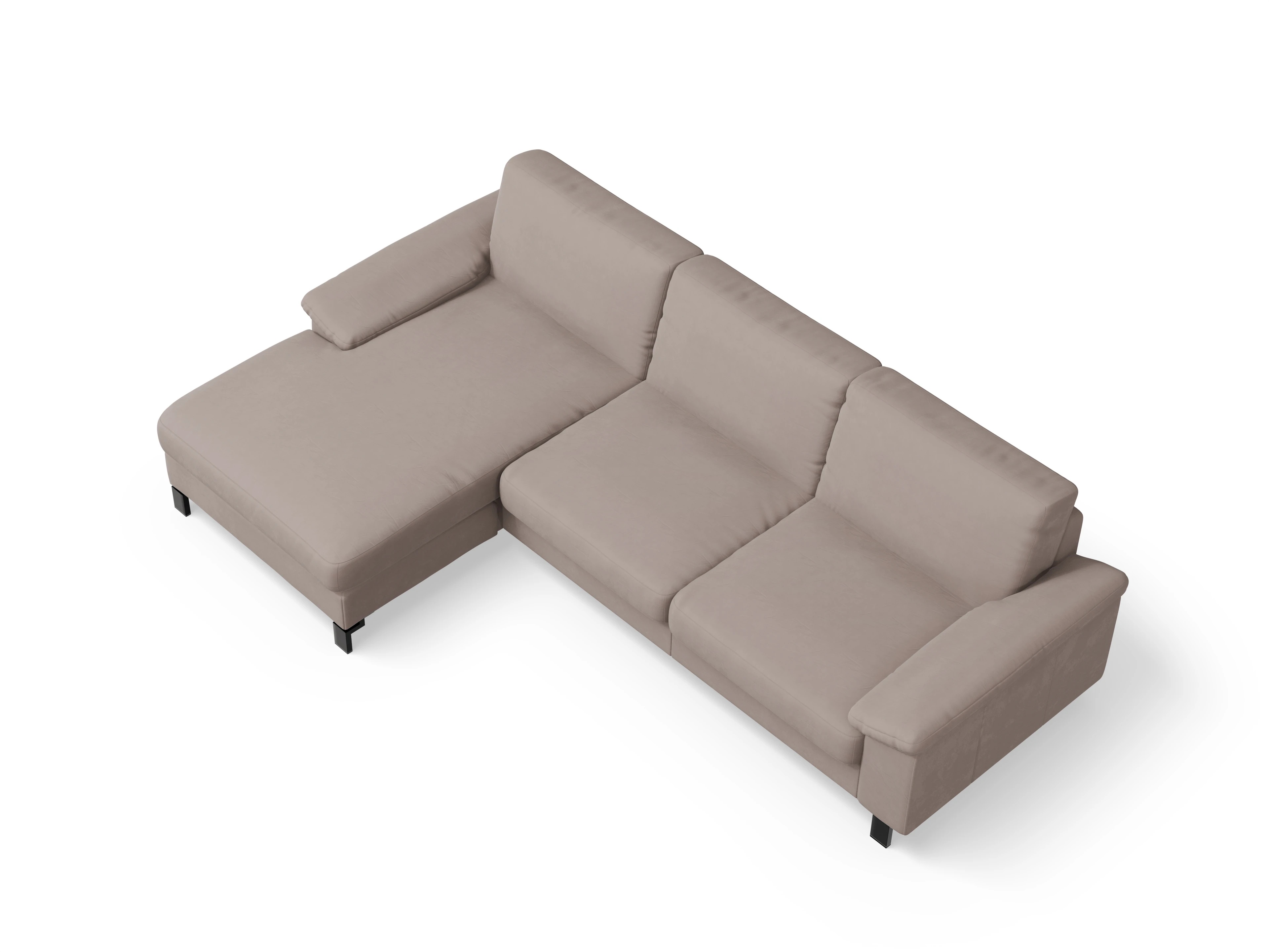 Ansicht des Produktes Casco 2.0 Ecksofa links Abschluss offen in Stoff Beige