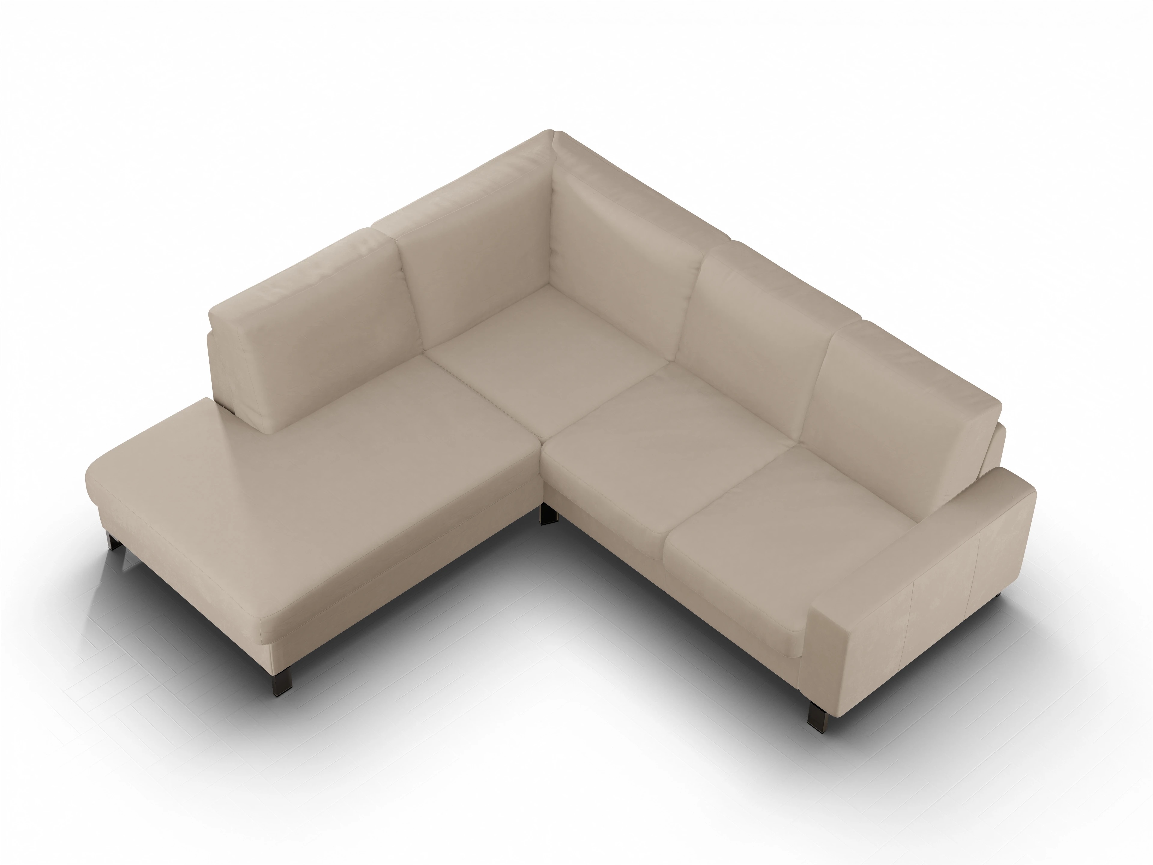 Ansicht des Produktes Casco 2.0 Ecksofa links Abschluss offen in Stoff Beige
