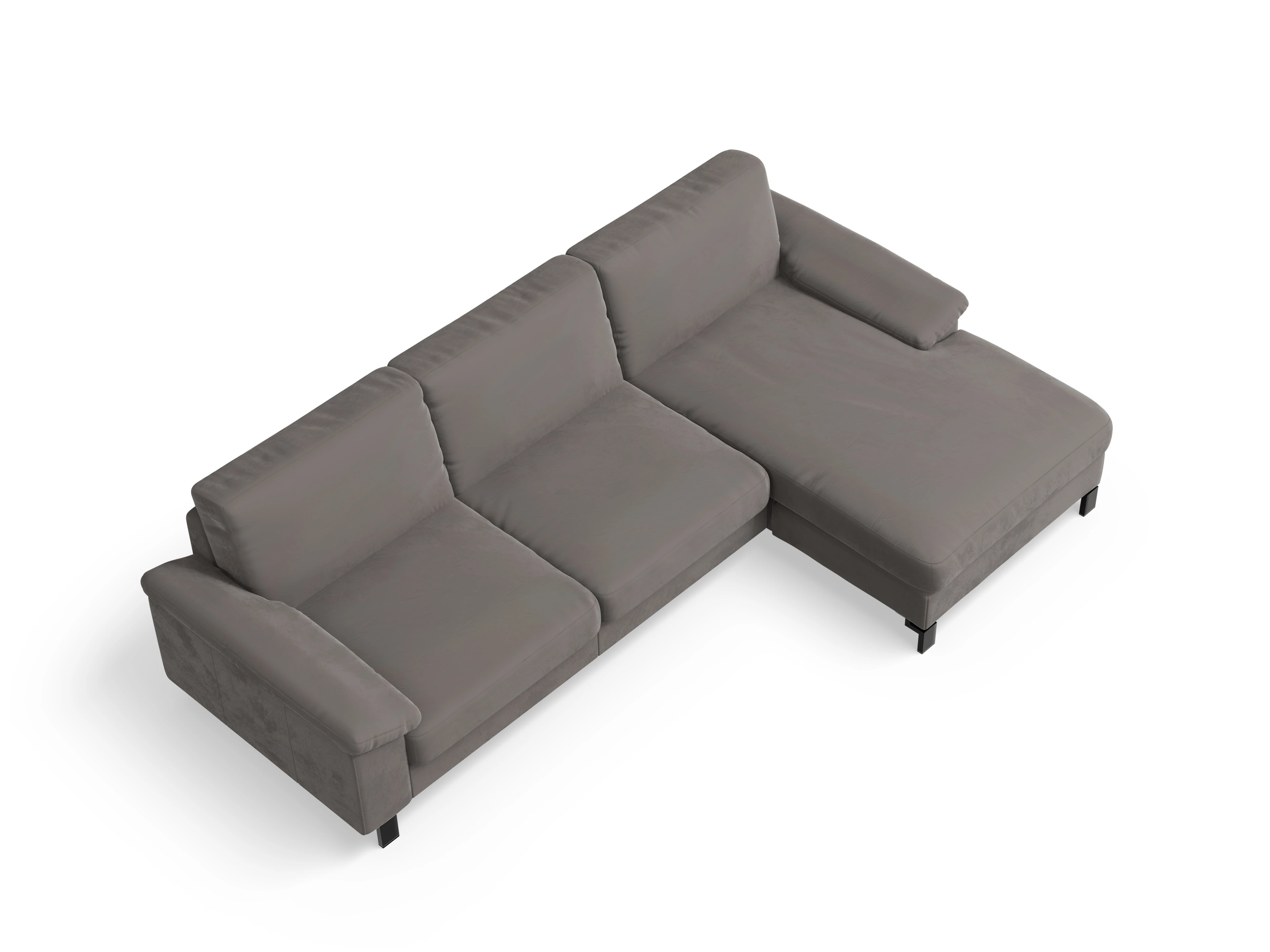 Ansicht des Produktes Casco 2.0 Ecksofa rechts Abschluss offen in Stoff Grau
