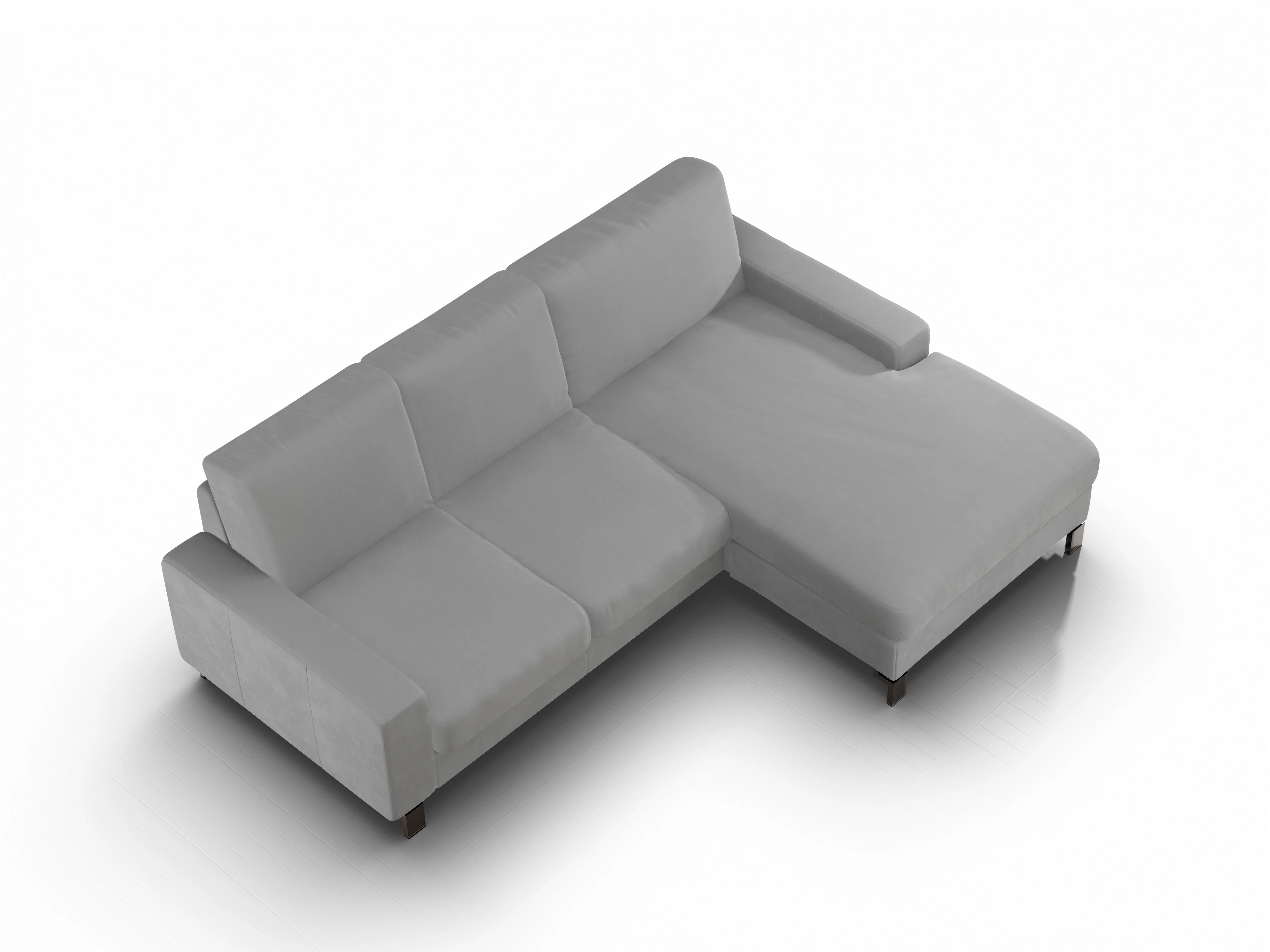 Ansicht des Produktes Casco 2.0 Ecksofa rechts Abschluss offen in Stoff Grau