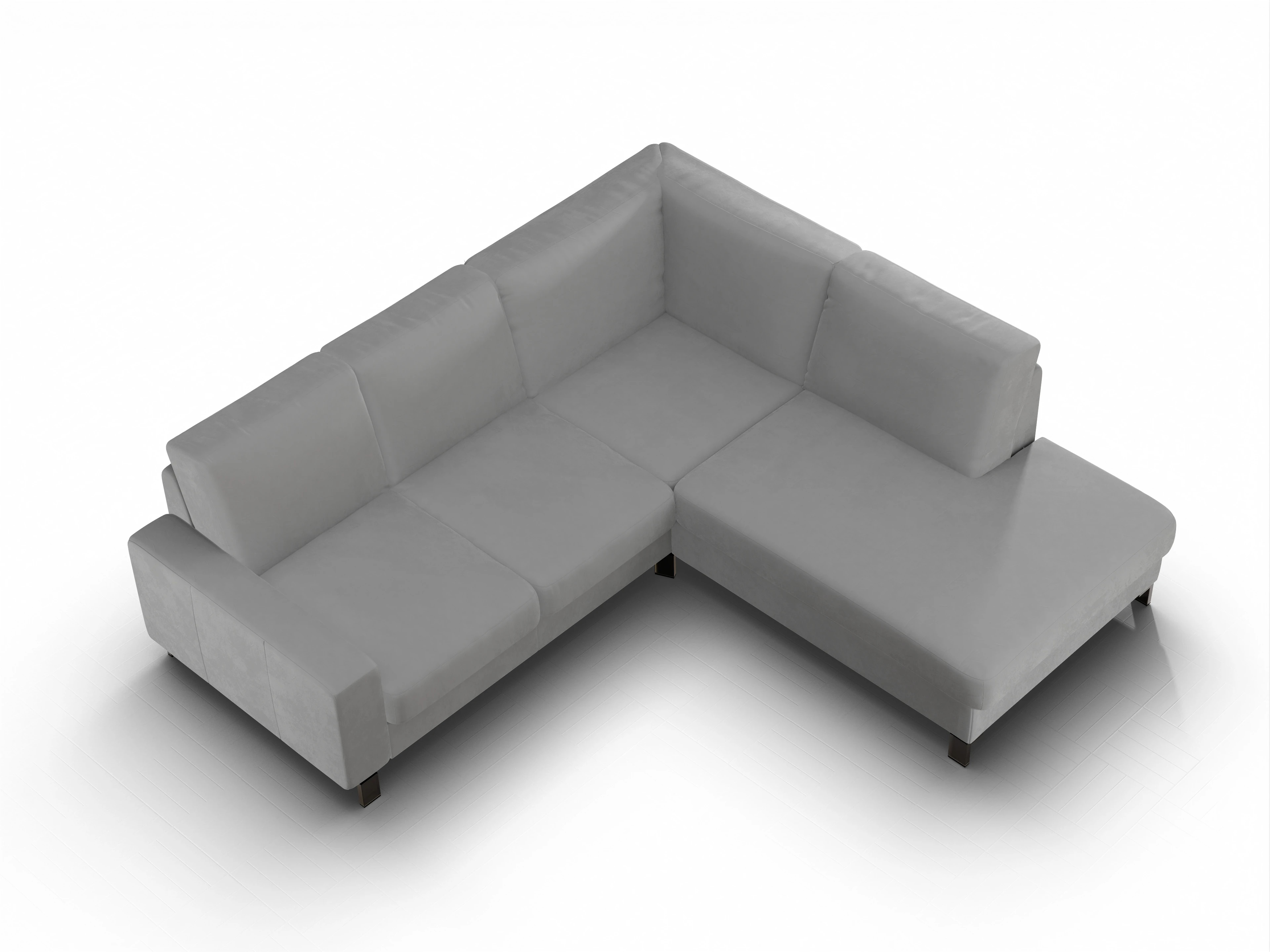 Ansicht des Produktes Casco 2.0 Ecksofa rechts Abschluss offen in Stoff Grau