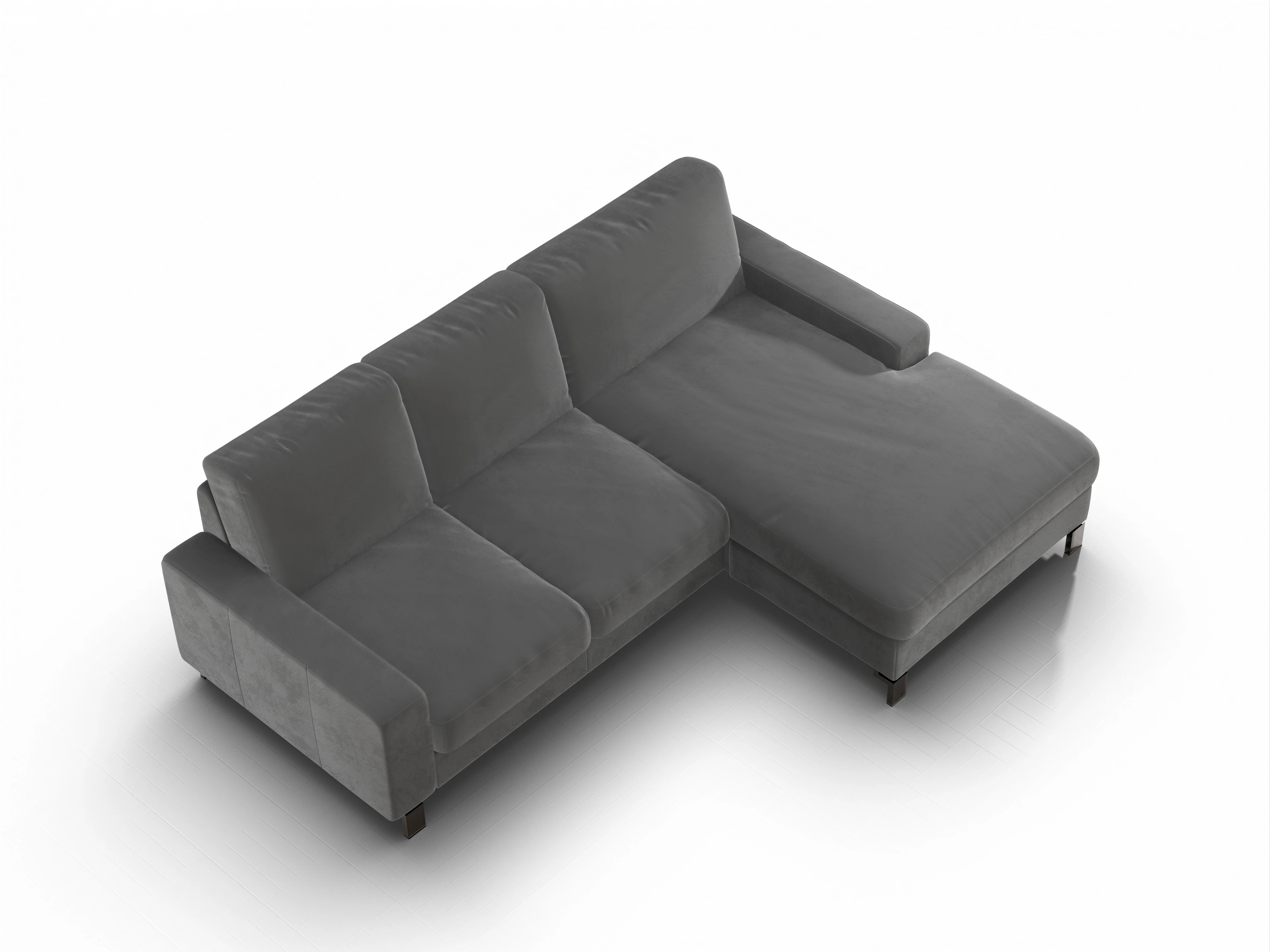 Ansicht des Produktes Casco 2.0 Ecksofa rechts Abschluss offen in Stoff Grau