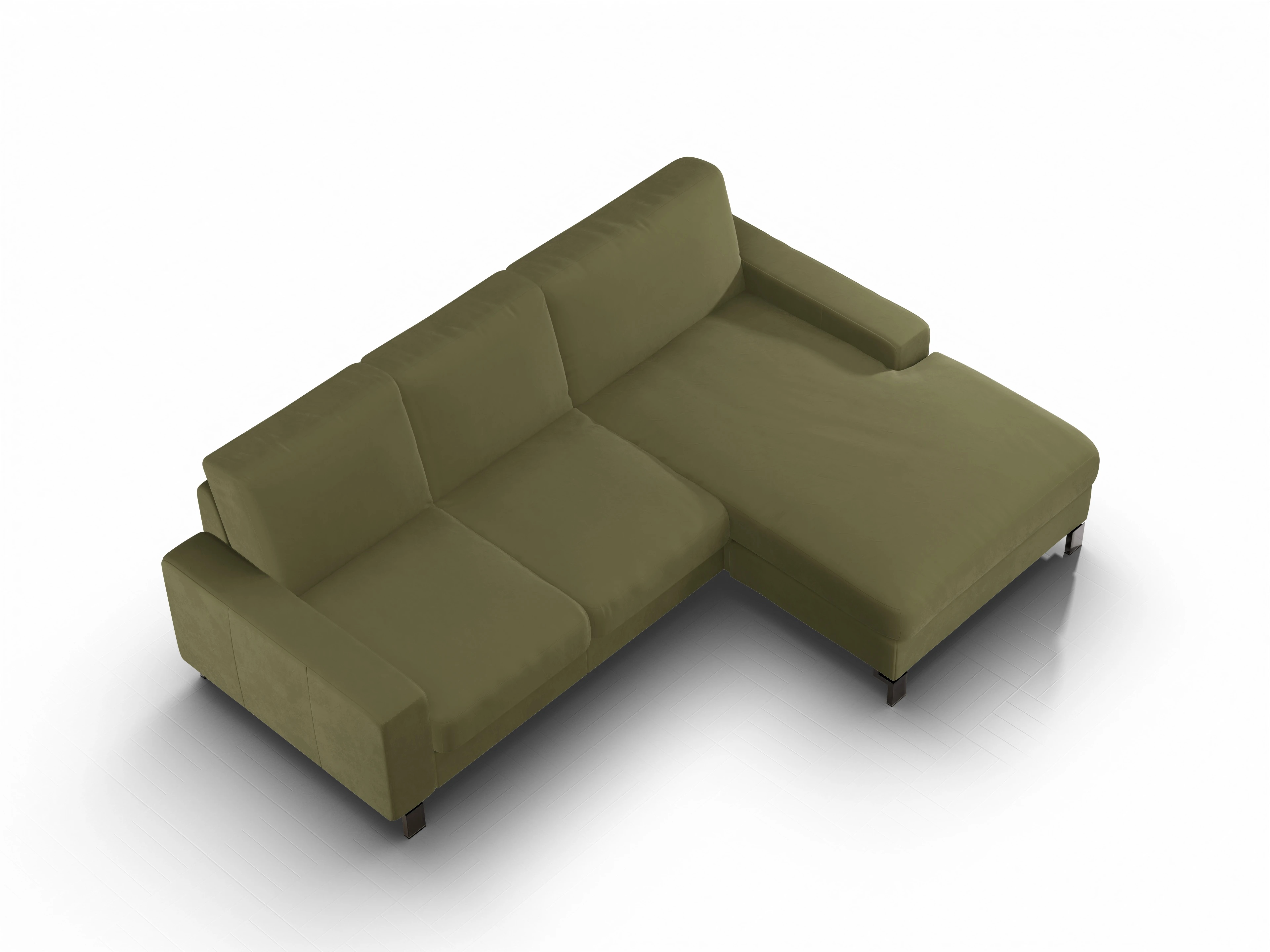 Ansicht des Produktes Casco 2.0 Ecksofa rechts Abschluss offen in Stoff Grün