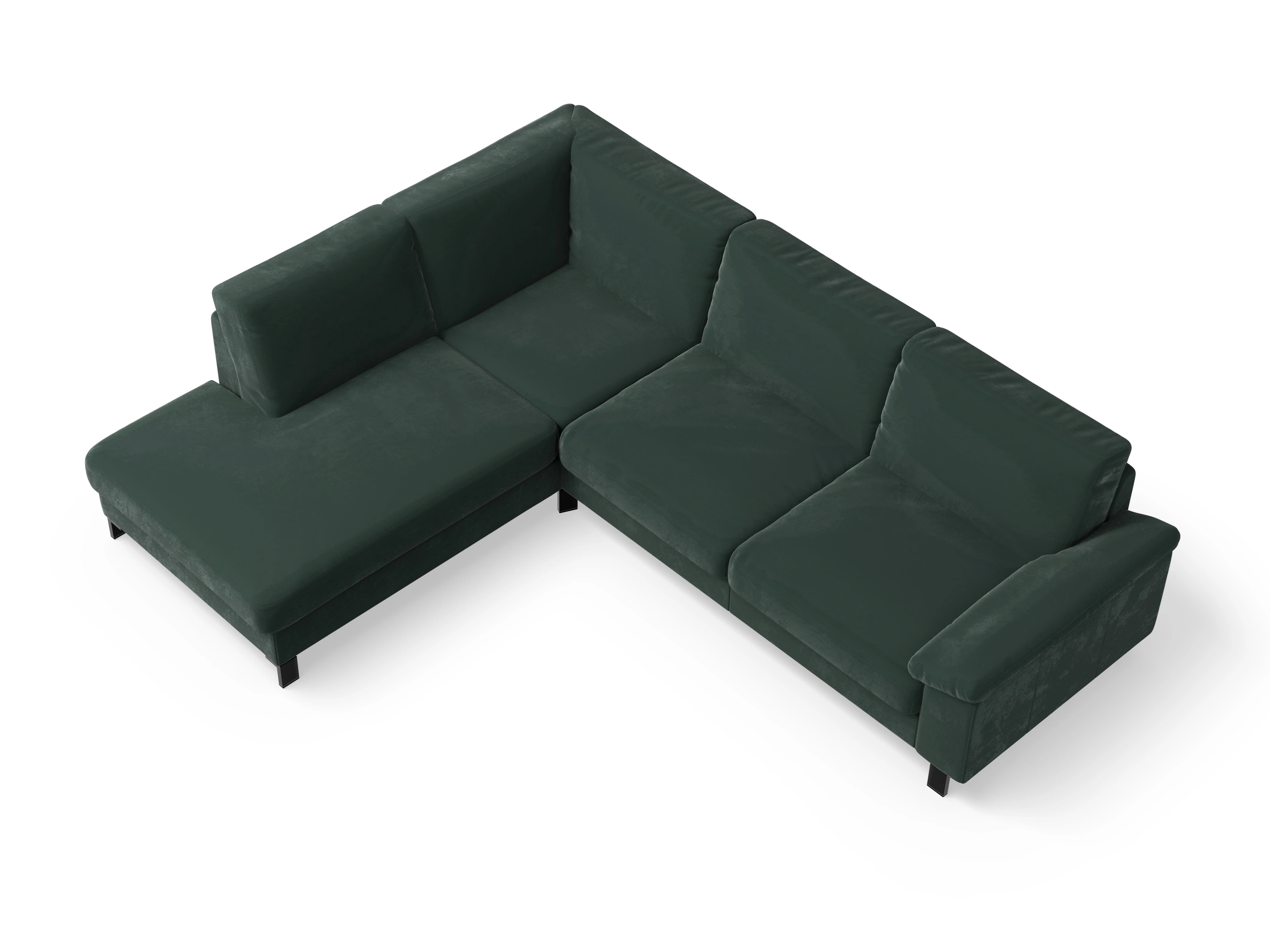 Casco Ecksofa UM Large L Ansicht des Produktes Casco 2.0 Ecksofa links Abschluss offen in Stoff Grün