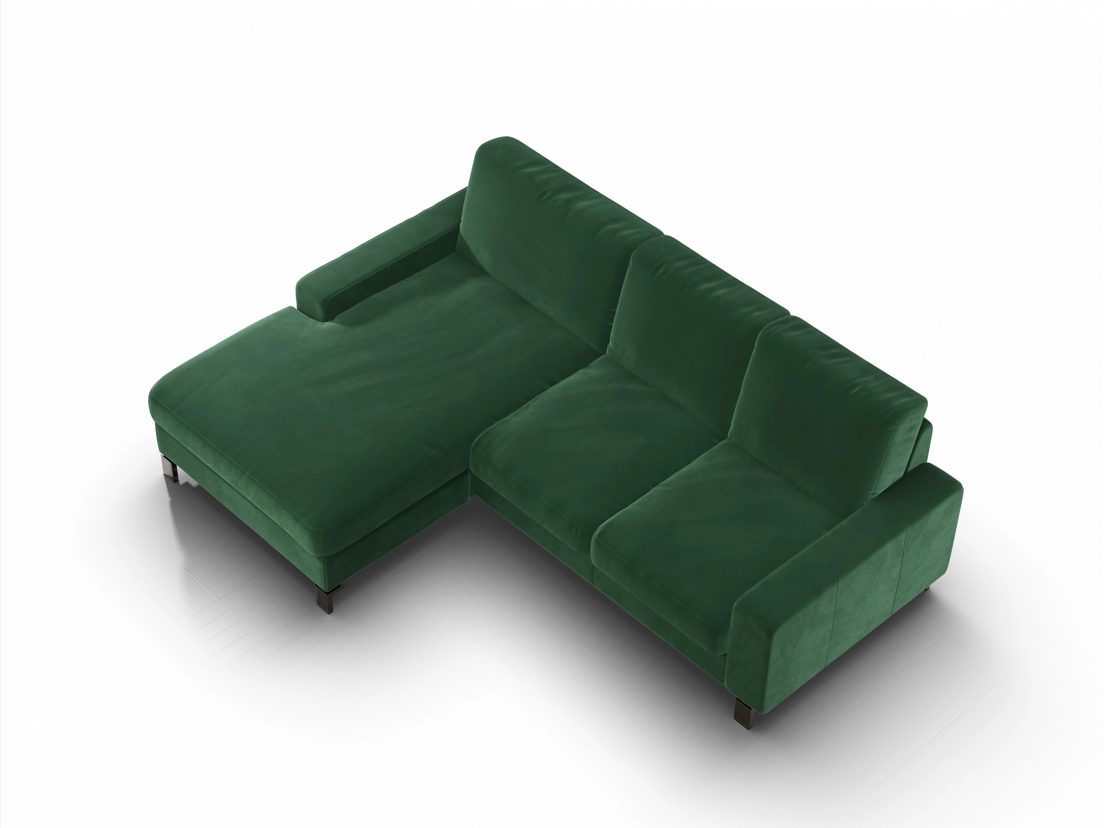 Ansicht des Produktes Casco 2.0 Ecksofa links Abschluss offen in Stoff Grün