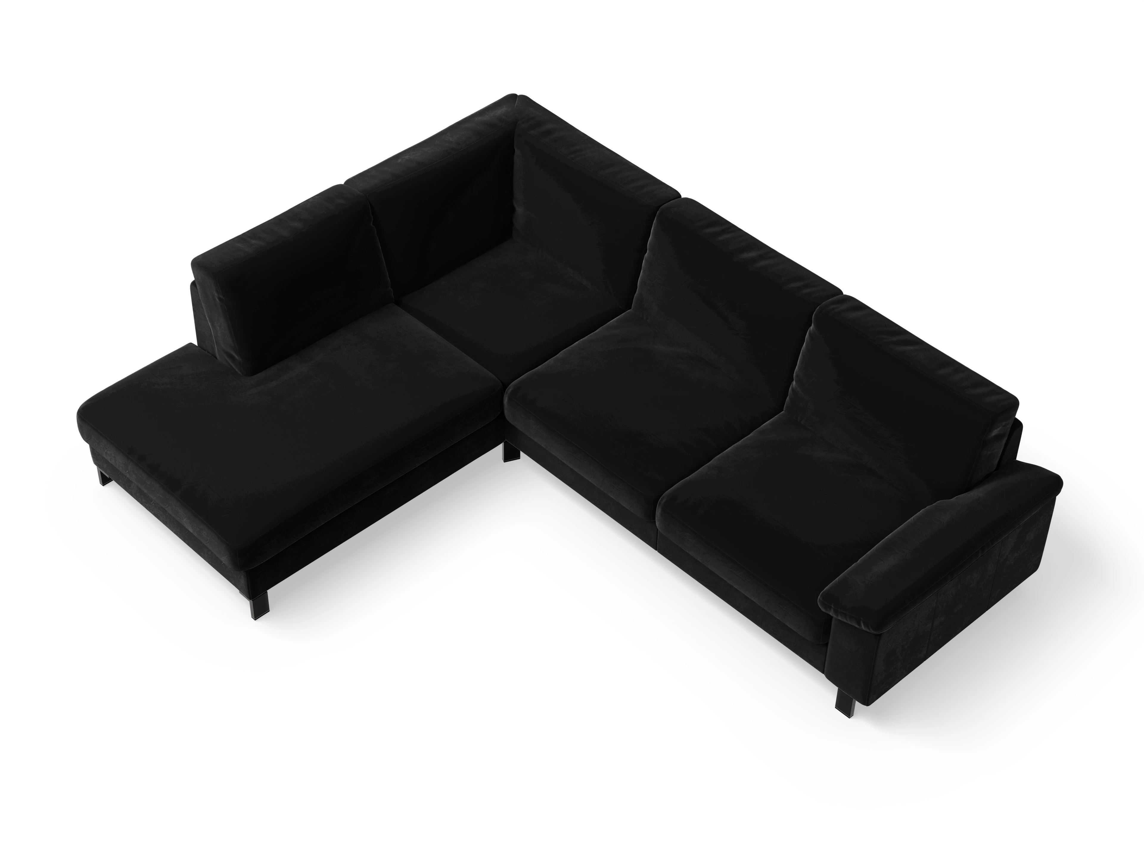 Ansicht des Produktes Casco 2.0 Ecksofa links Abschluss offen in Stoff Schwarz