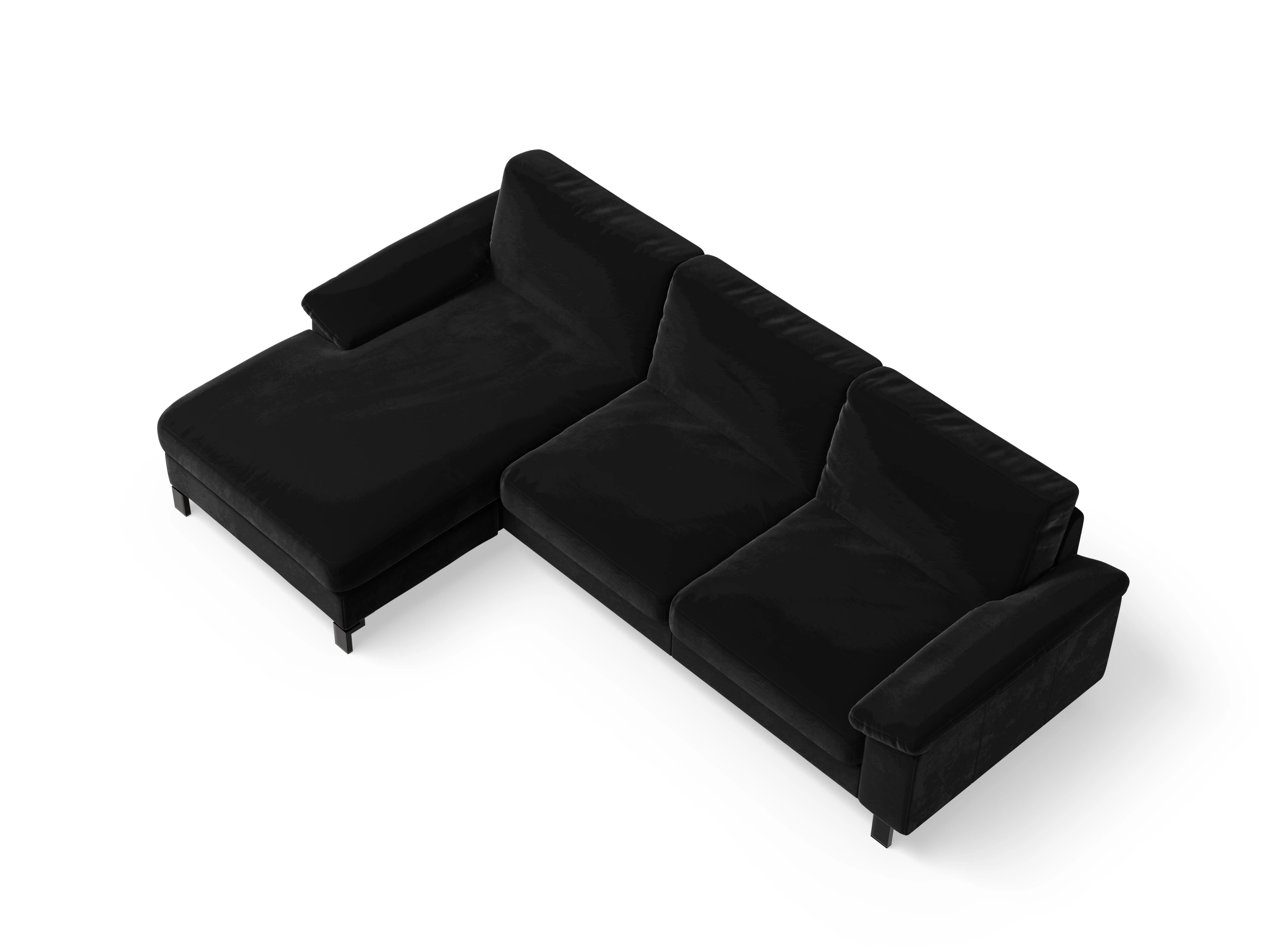 Ansicht des Produktes Casco 2.0 Ecksofa links Abschluss offen in Stoff Schwarz