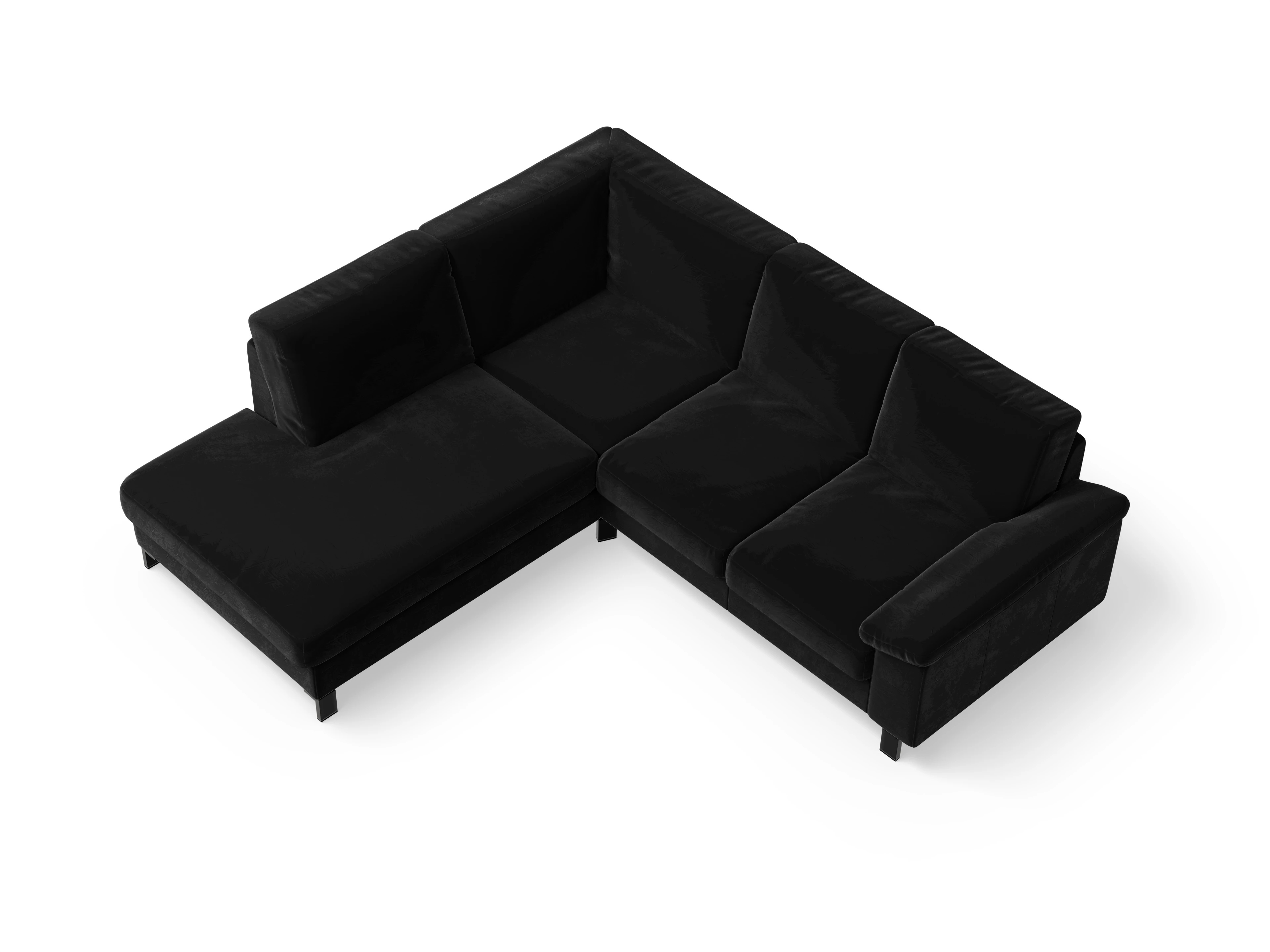 Casco Ecksofa UM Small L Ansicht des Produktes Casco 2.0 Ecksofa links Abschluss offen in Stoff Schwarz