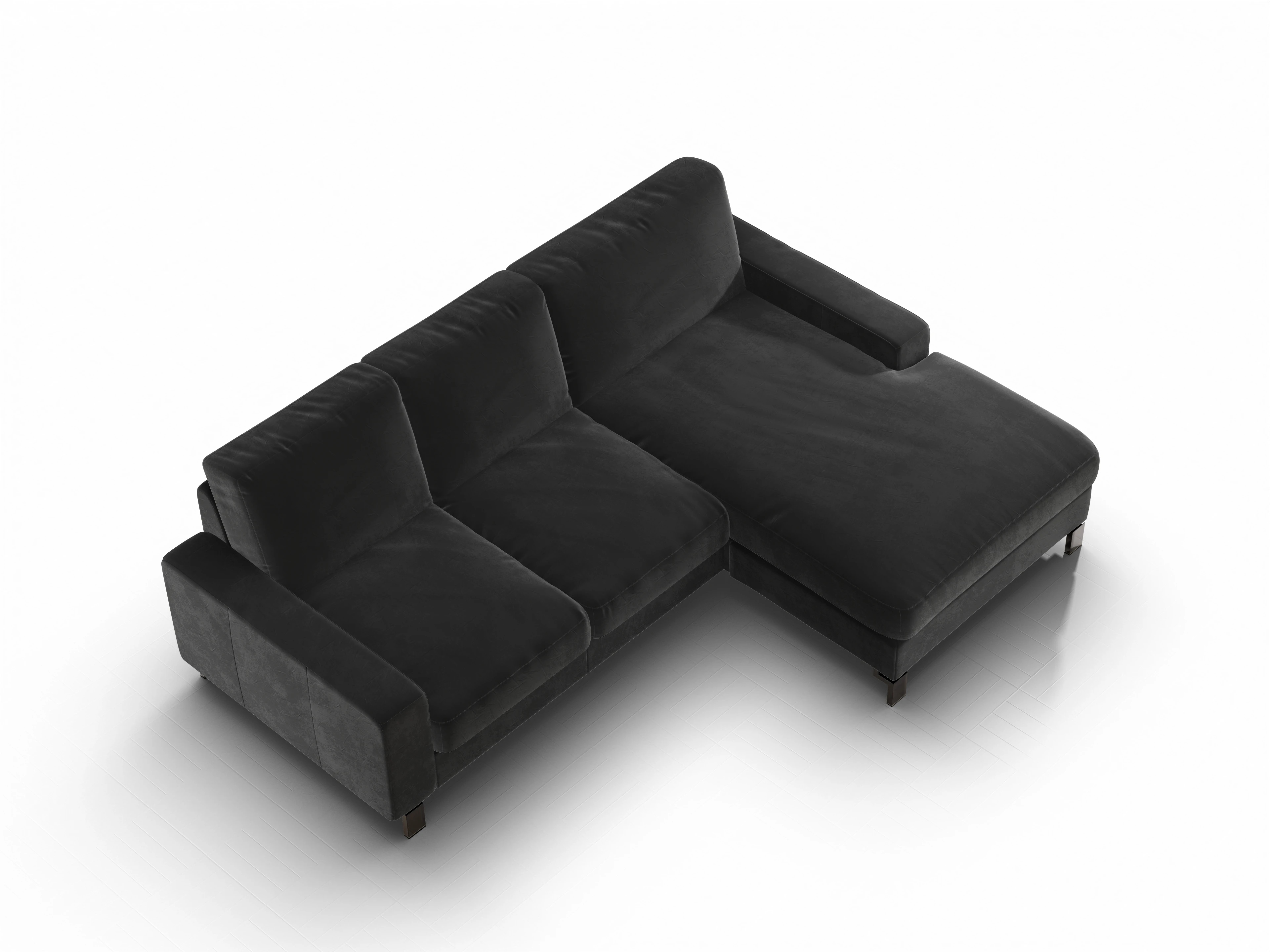 Ansicht des Produktes Casco 2.0 Ecksofa rechts Abschluss offen in Stoff Schwarz