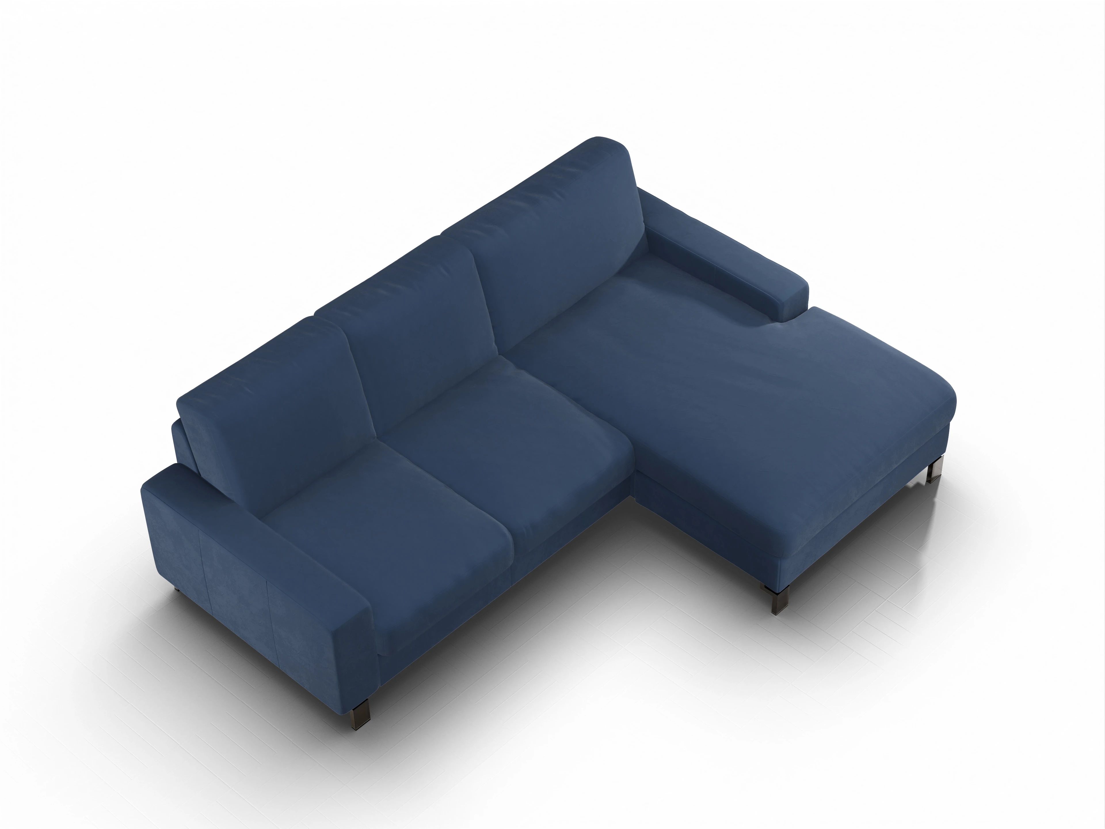 Ansicht des Produktes Casco 2.0 Ecksofa rechts Abschluss offen in Stoff Blau