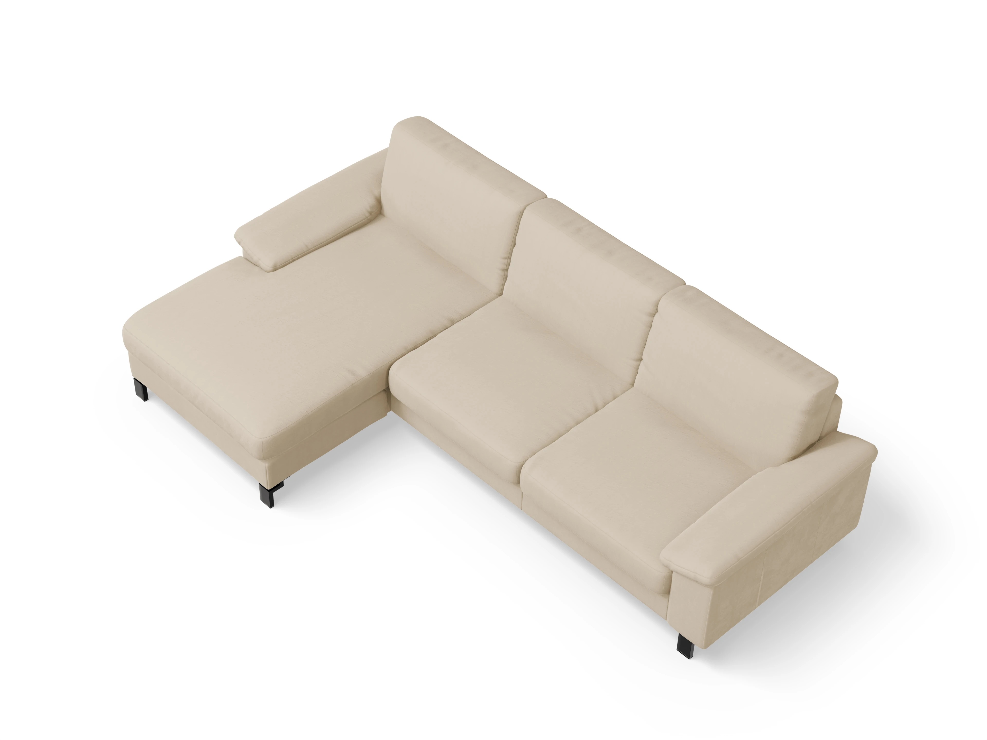 Ansicht des Produktes Casco 2.0 Ecksofa links Abschluss offen in Stoff Beige