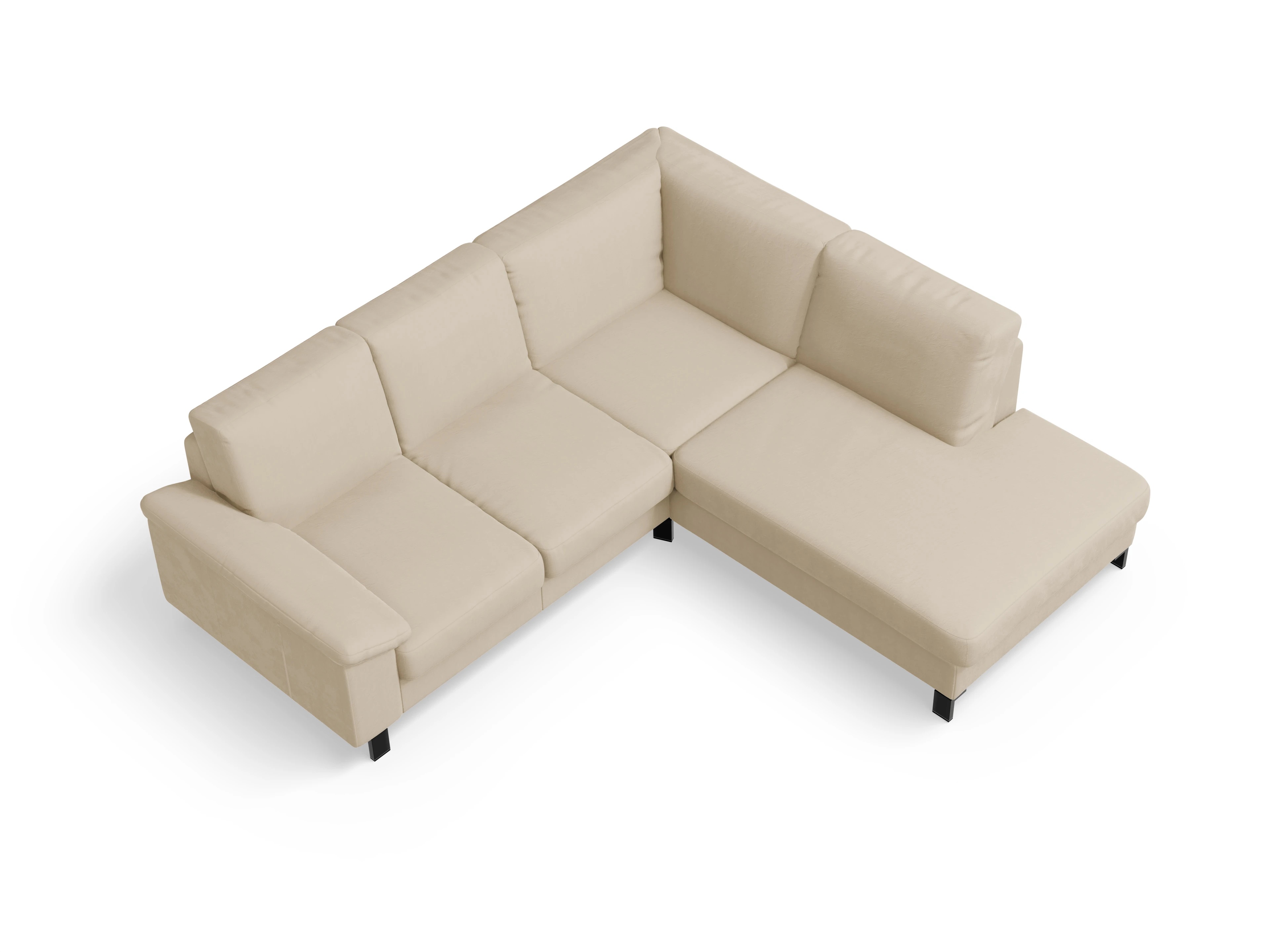 Ansicht des Produktes Casco 2.0 Ecksofa rechts Abschluss offen in Stoff Beige