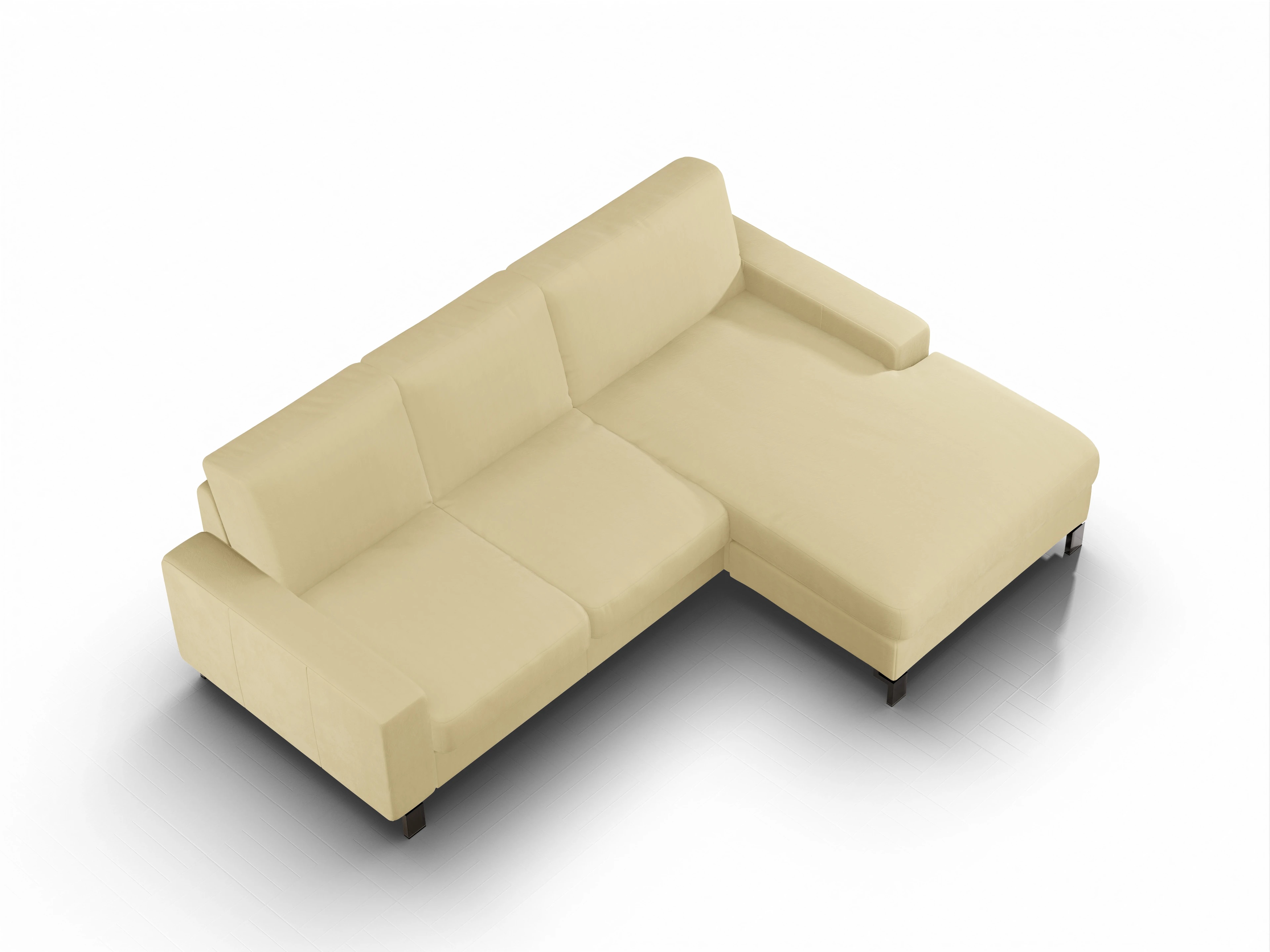 Ansicht des Produktes Casco 2.0 Ecksofa rechts Abschluss offen in Stoff Beige