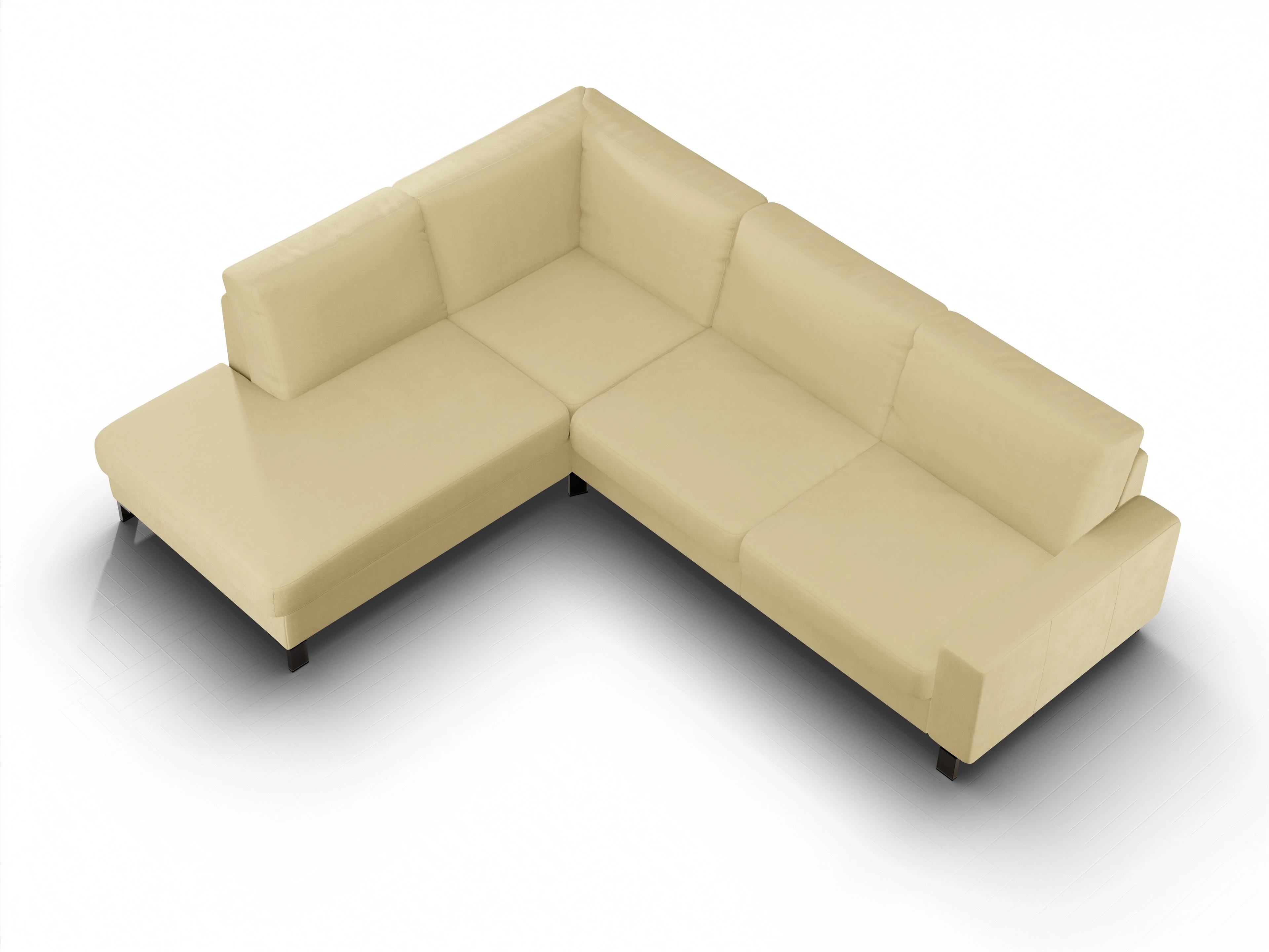 Ansicht des Produktes Casco 2.0 Ecksofa links Abschluss offen in Stoff Beige