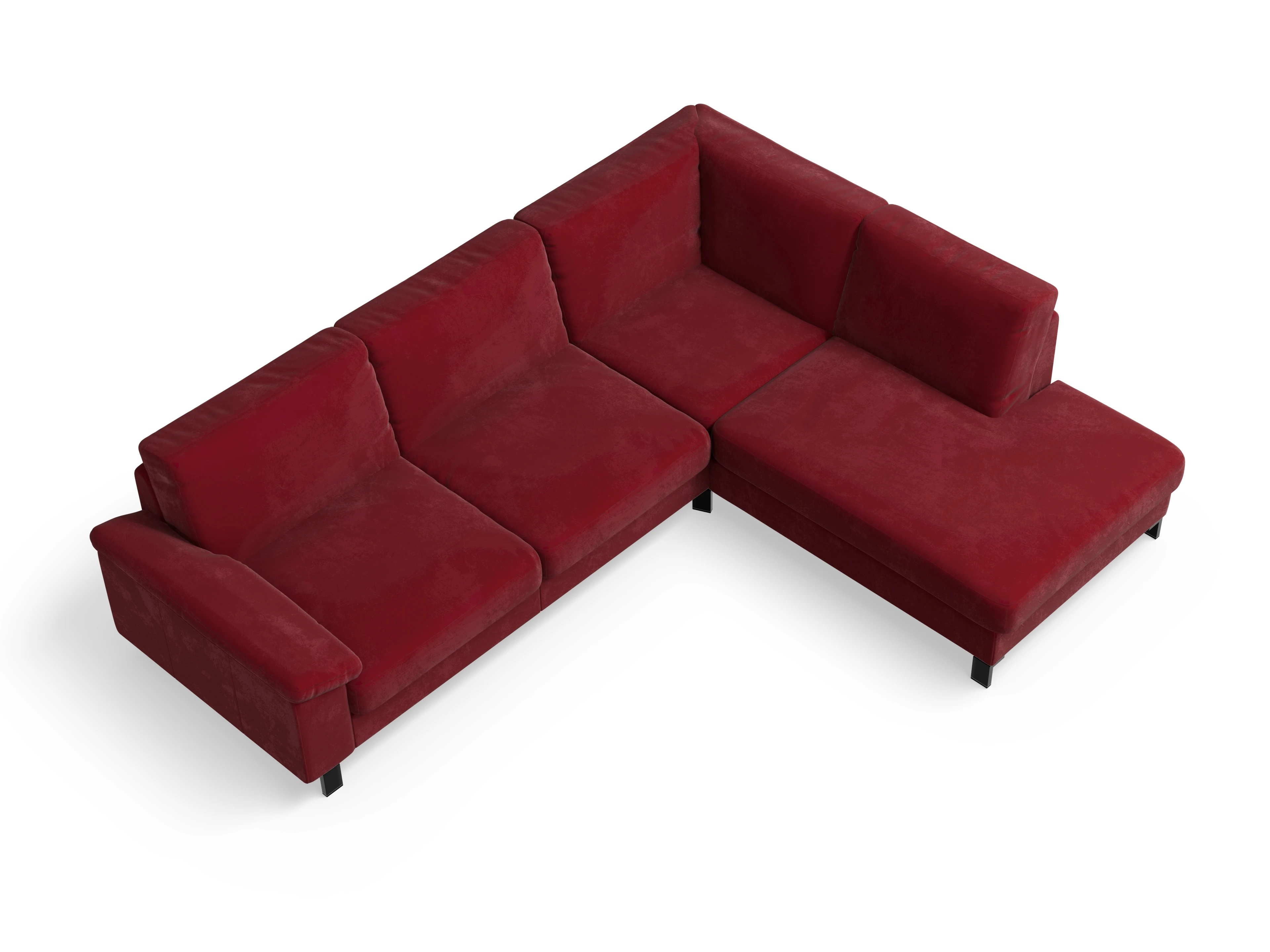 Ansicht des Produktes Casco 2.0 Ecksofa rechts Abschluss offen in Stoff Rot