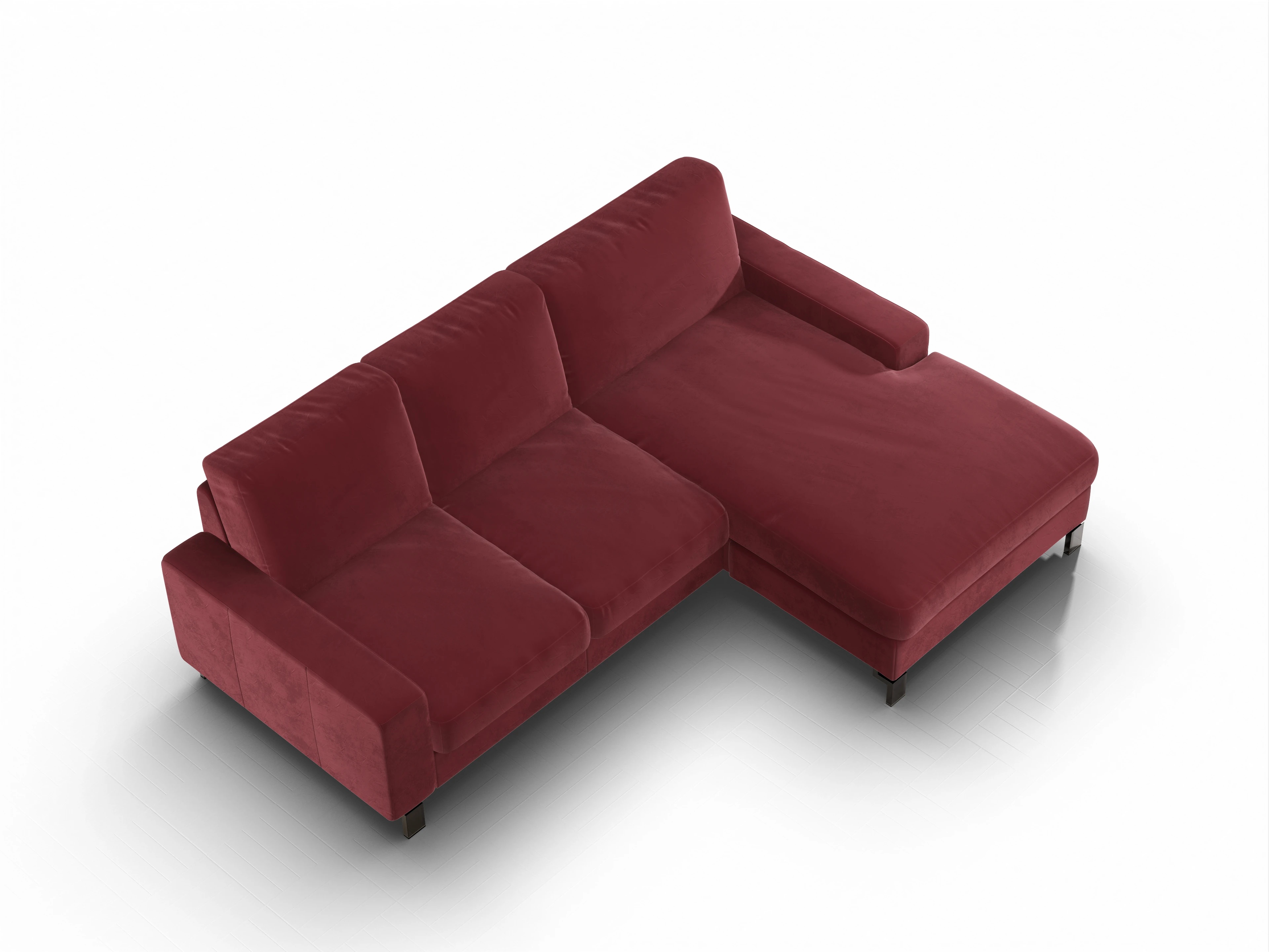 Ansicht des Produktes Casco 2.0 Ecksofa rechts Abschluss offen in Stoff Rot