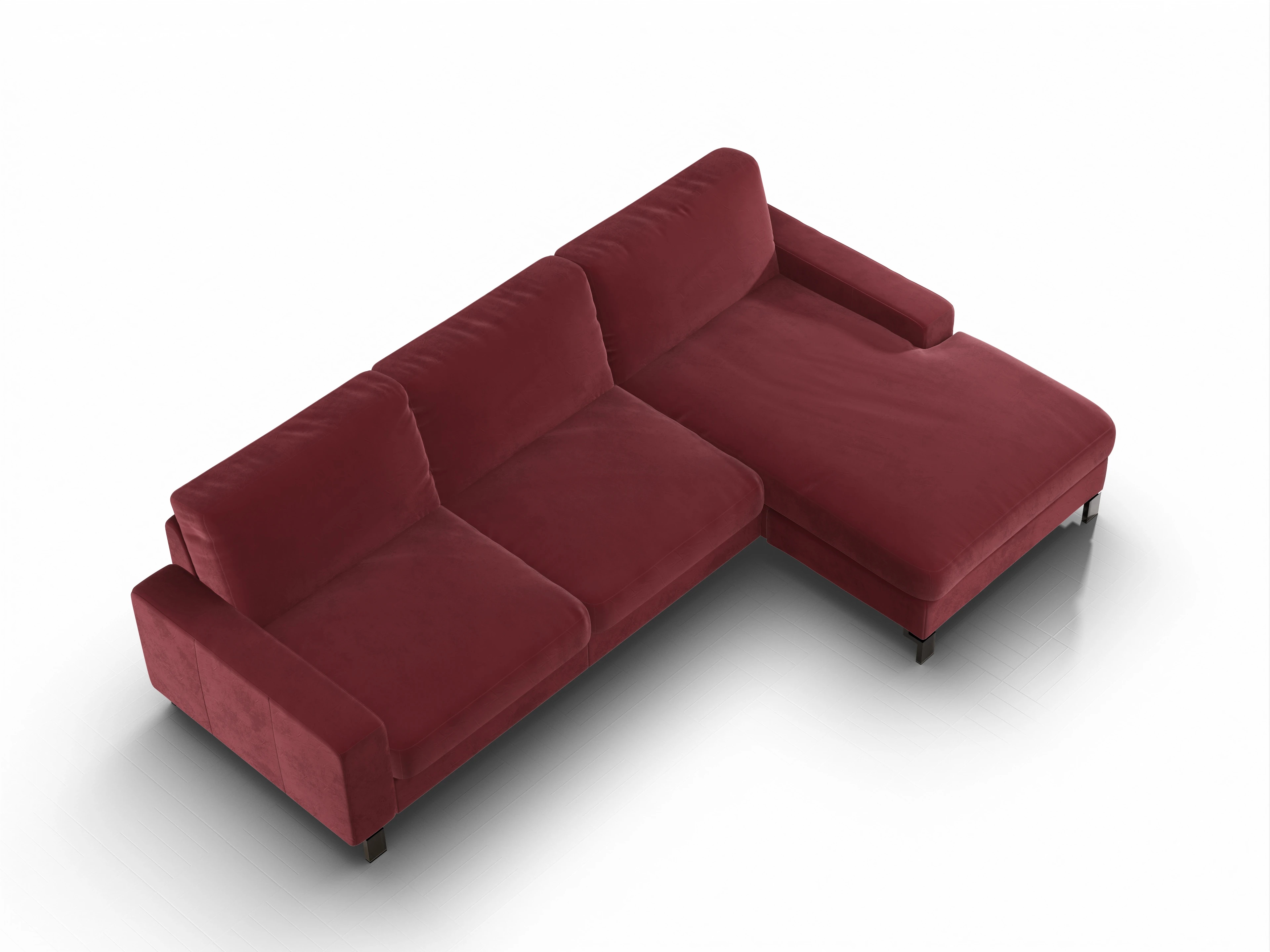 Ansicht des Produktes Casco 2.0 Ecksofa rechts Abschluss offen in Stoff Rot