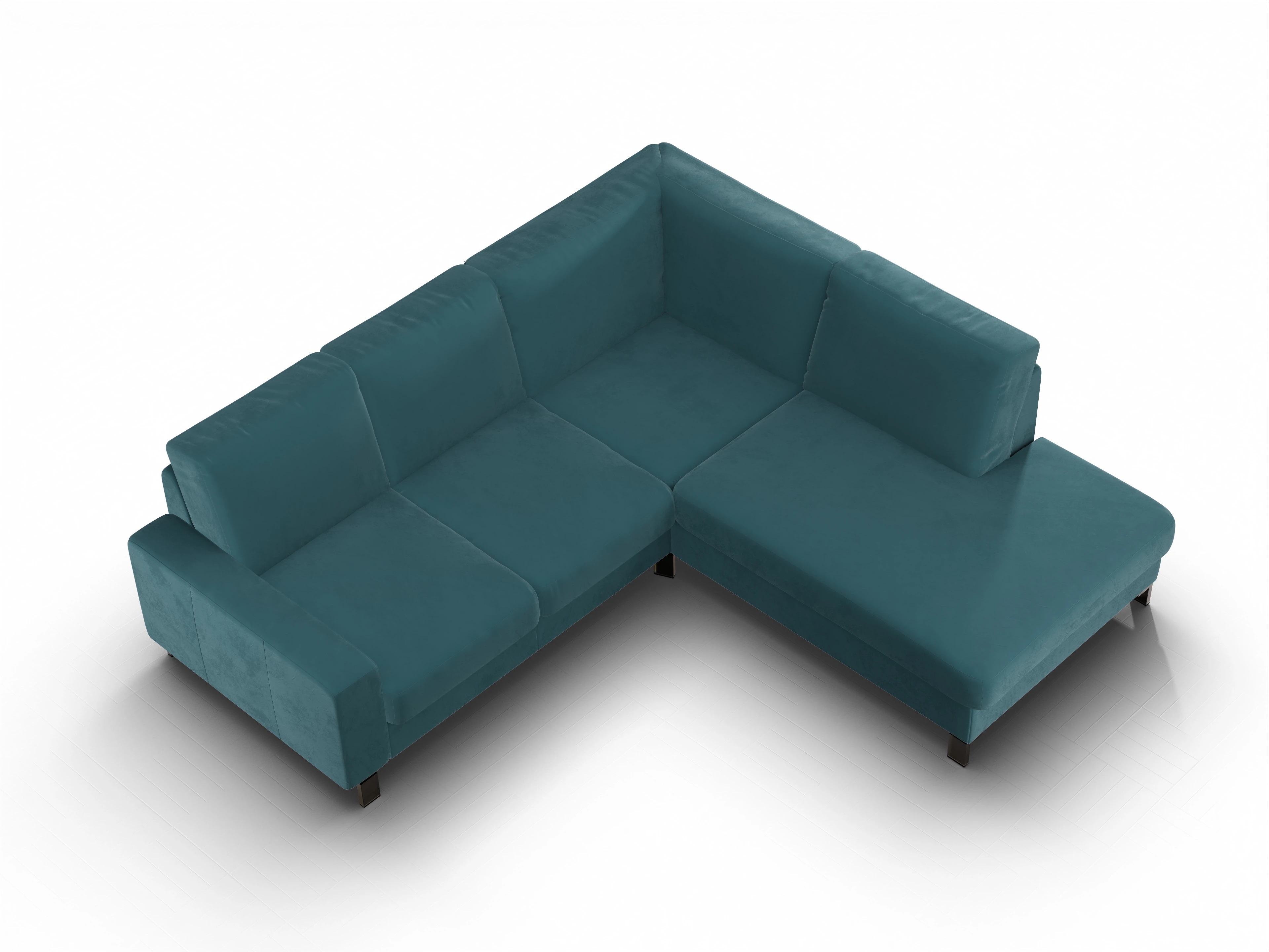 Ansicht des Produktes Casco 2.0 Ecksofa rechts Abschluss offen in Stoff Blau