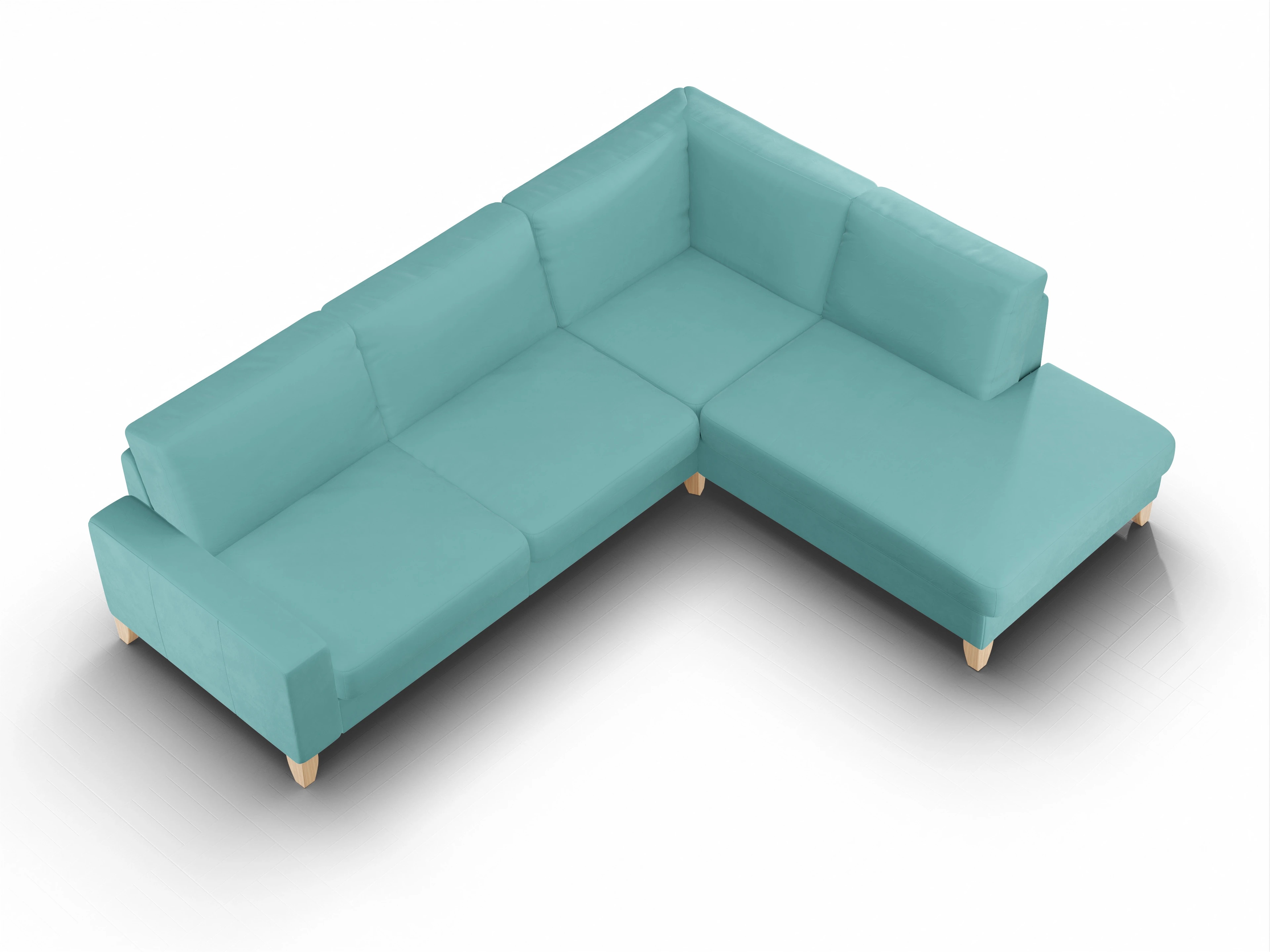 Ansicht des Produktes Casco 2.0 Ecksofa rechts Abschluss offen in Stoff Blau