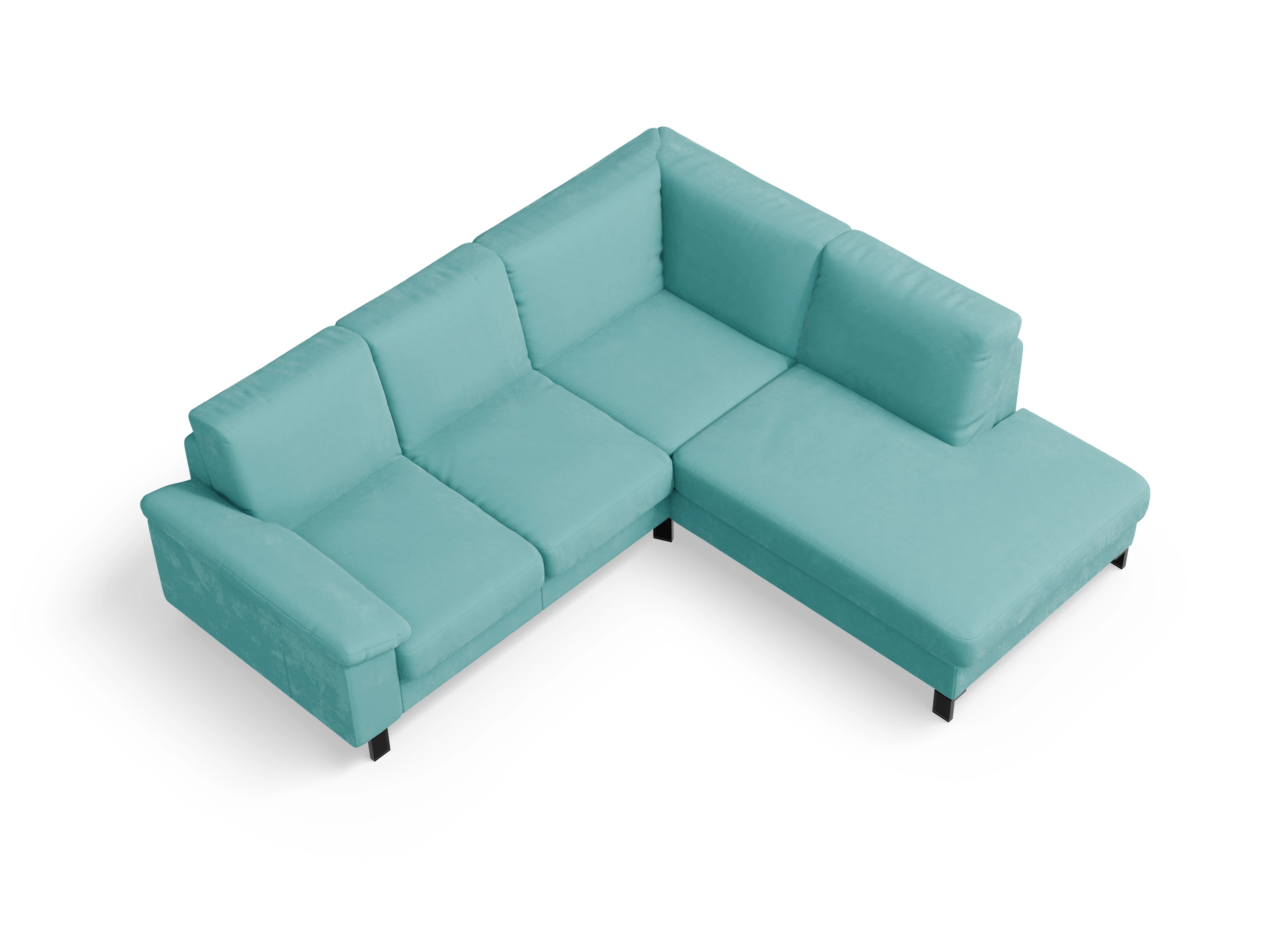 Casco Ecksofa UM Small R Ansicht des Produktes Casco 2.0 Ecksofa rechts Abschluss offen in Stoff Blau