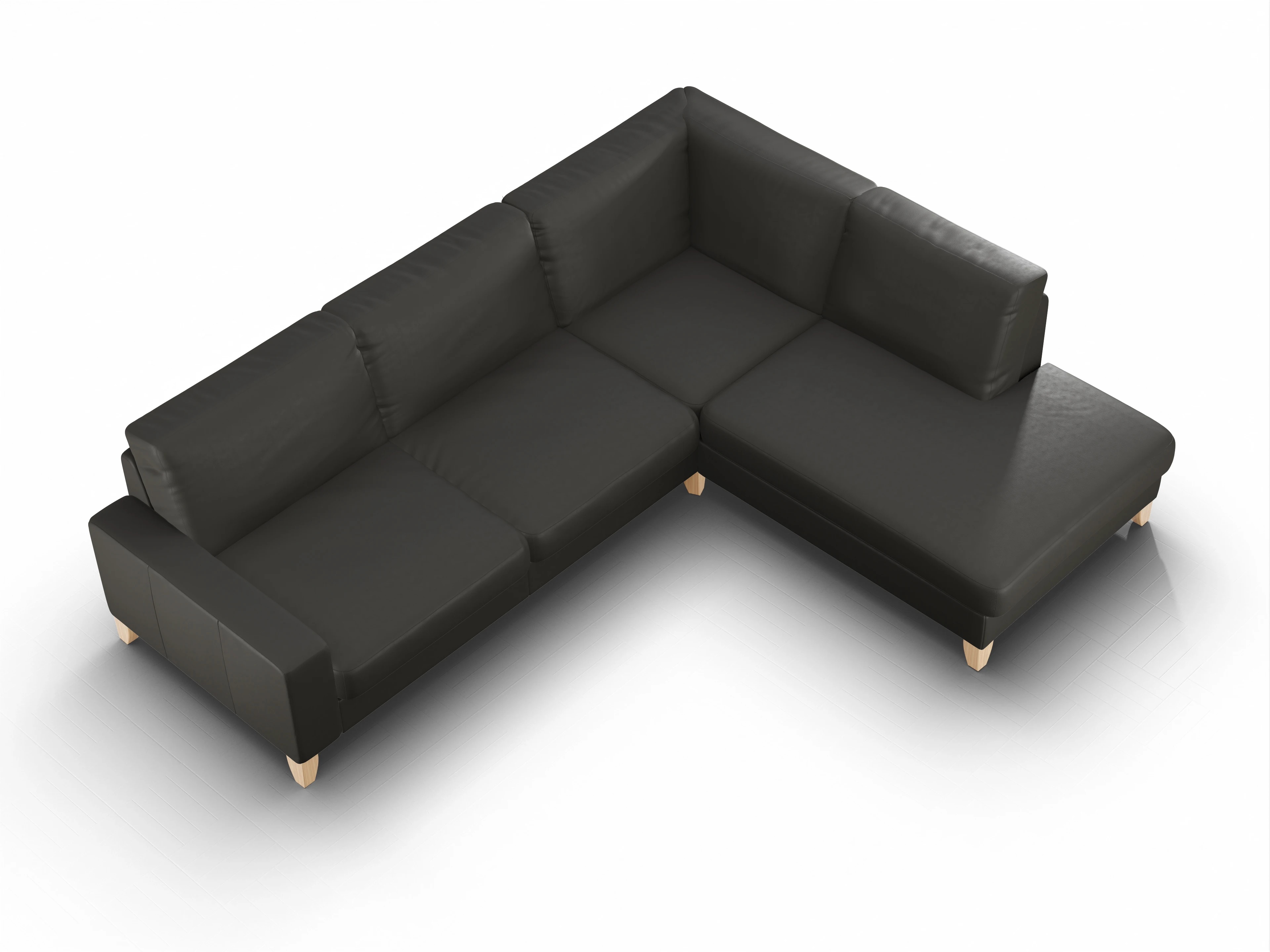 Ansicht des Produktes Casco 2.0 Ecksofa rechts Abschluss offen in Leder Grau