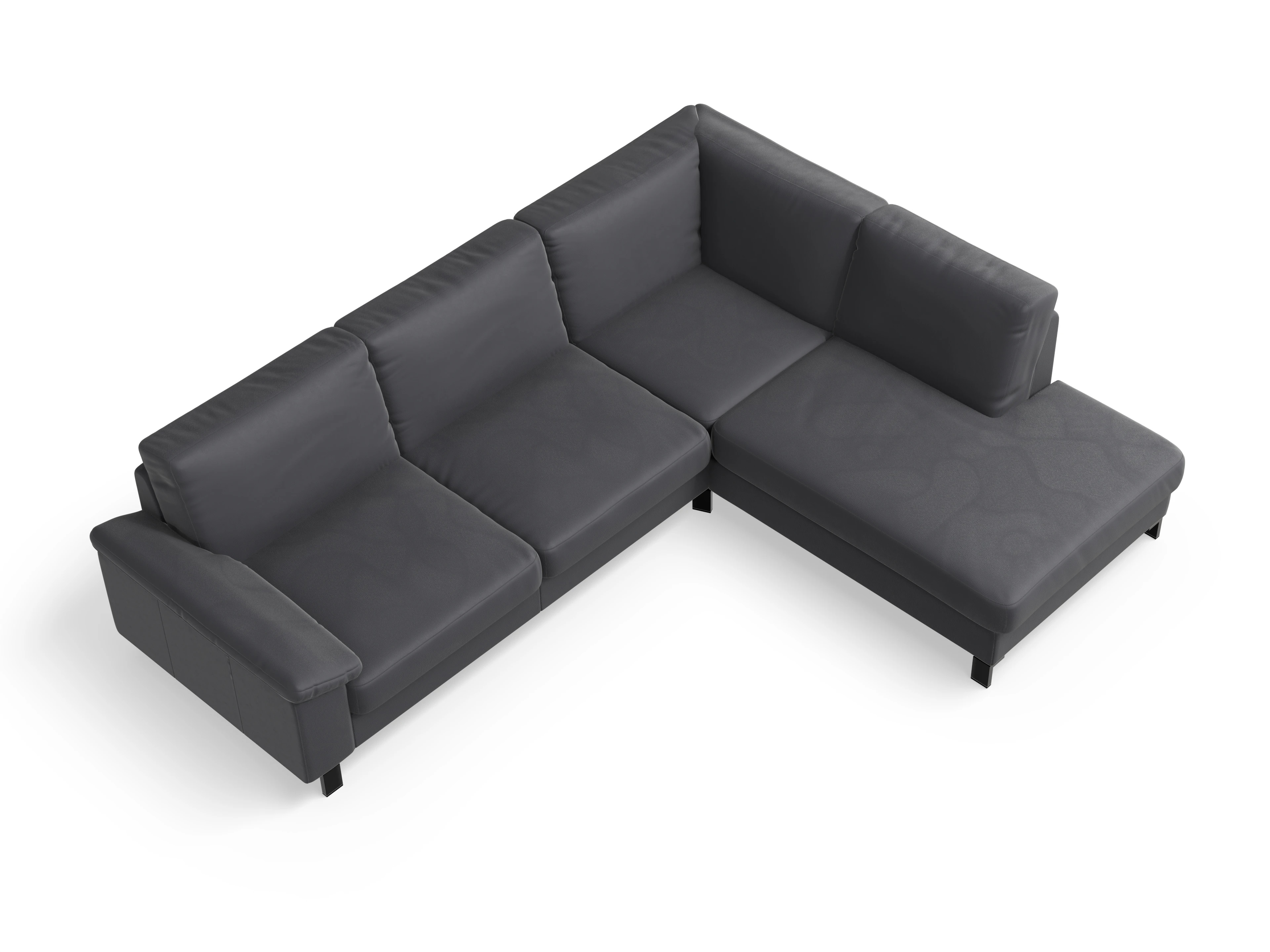 Ansicht des Produktes Casco 2.0 Ecksofa rechts Abschluss offen in Leder Grau