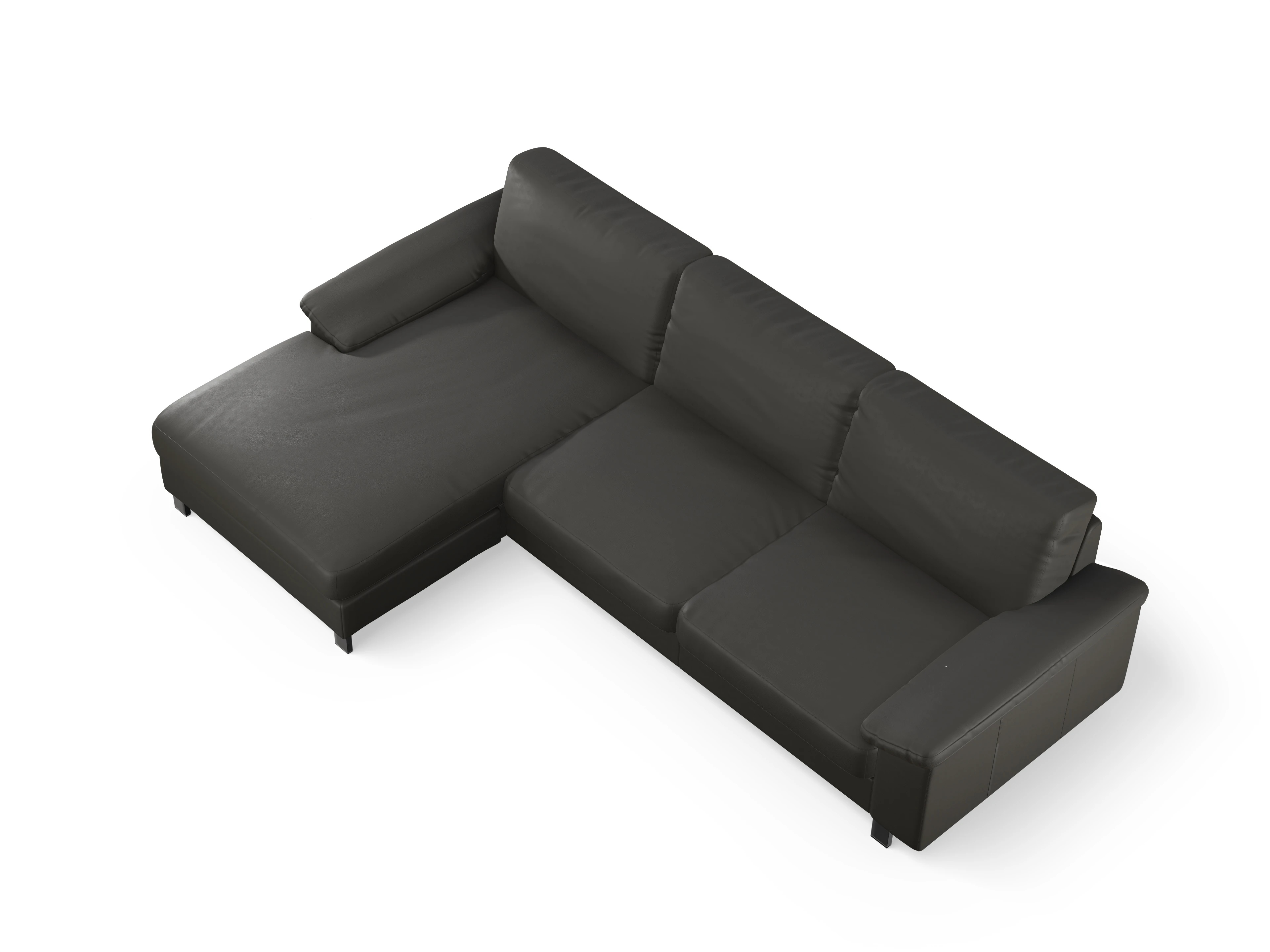 Ansicht des Produktes Casco 2.0 Ecksofa links Abschluss offen in Leder Grau