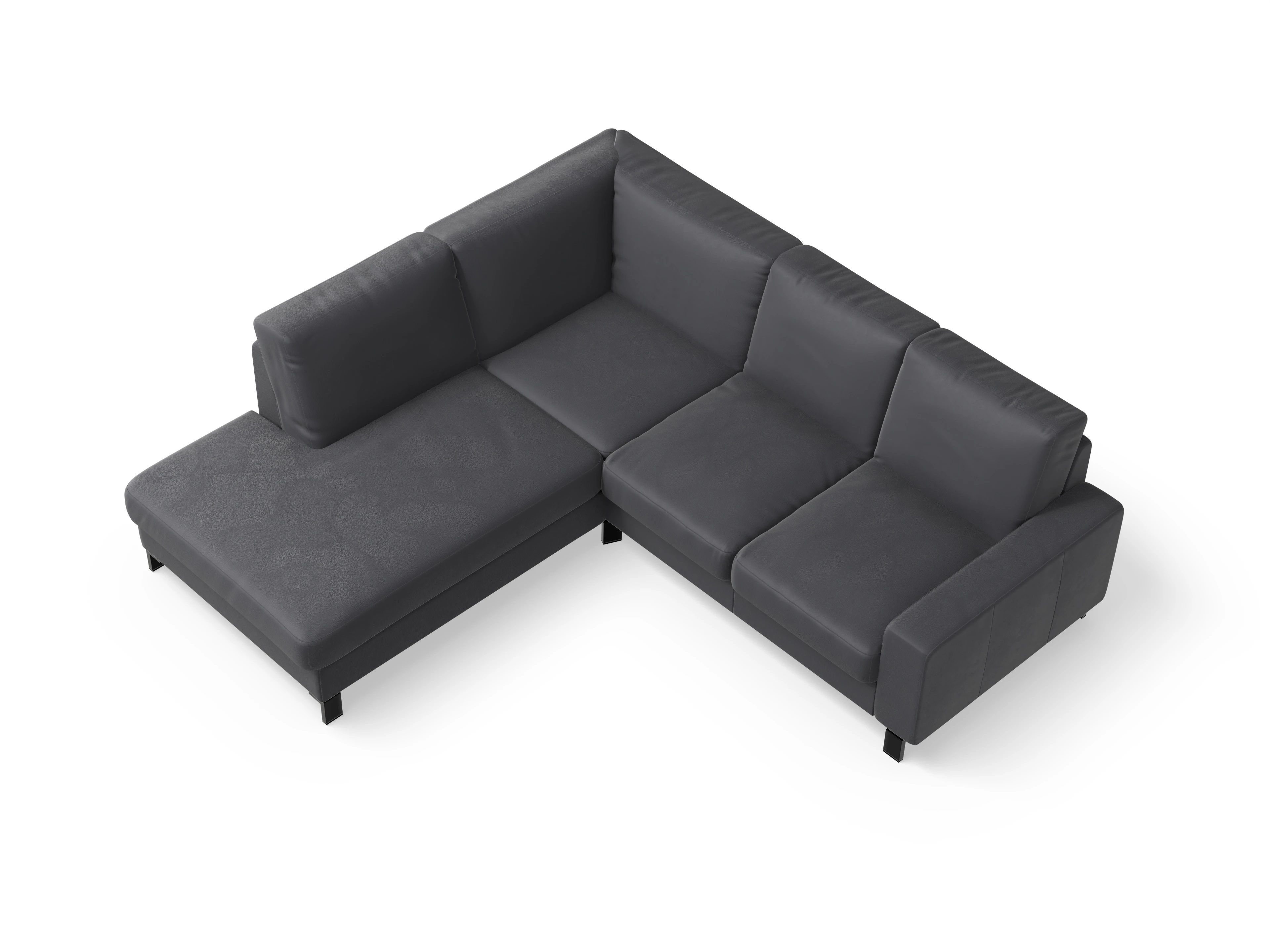 Ansicht des Produktes Casco 2.0 Ecksofa links Abschluss offen in Leder Grau