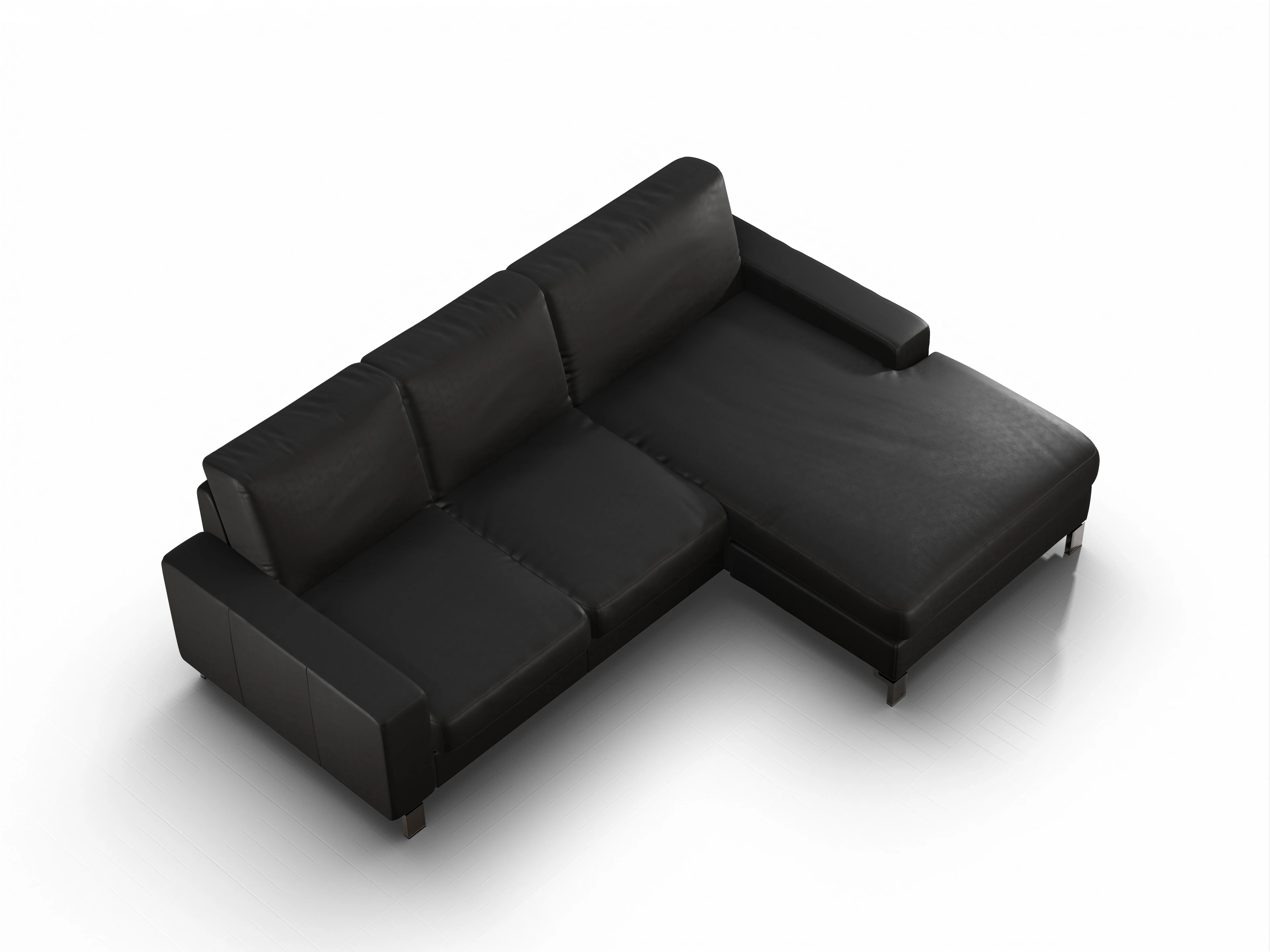 Ansicht des Produktes Casco 2.0 Ecksofa rechts Abschluss offen in Leder Grau