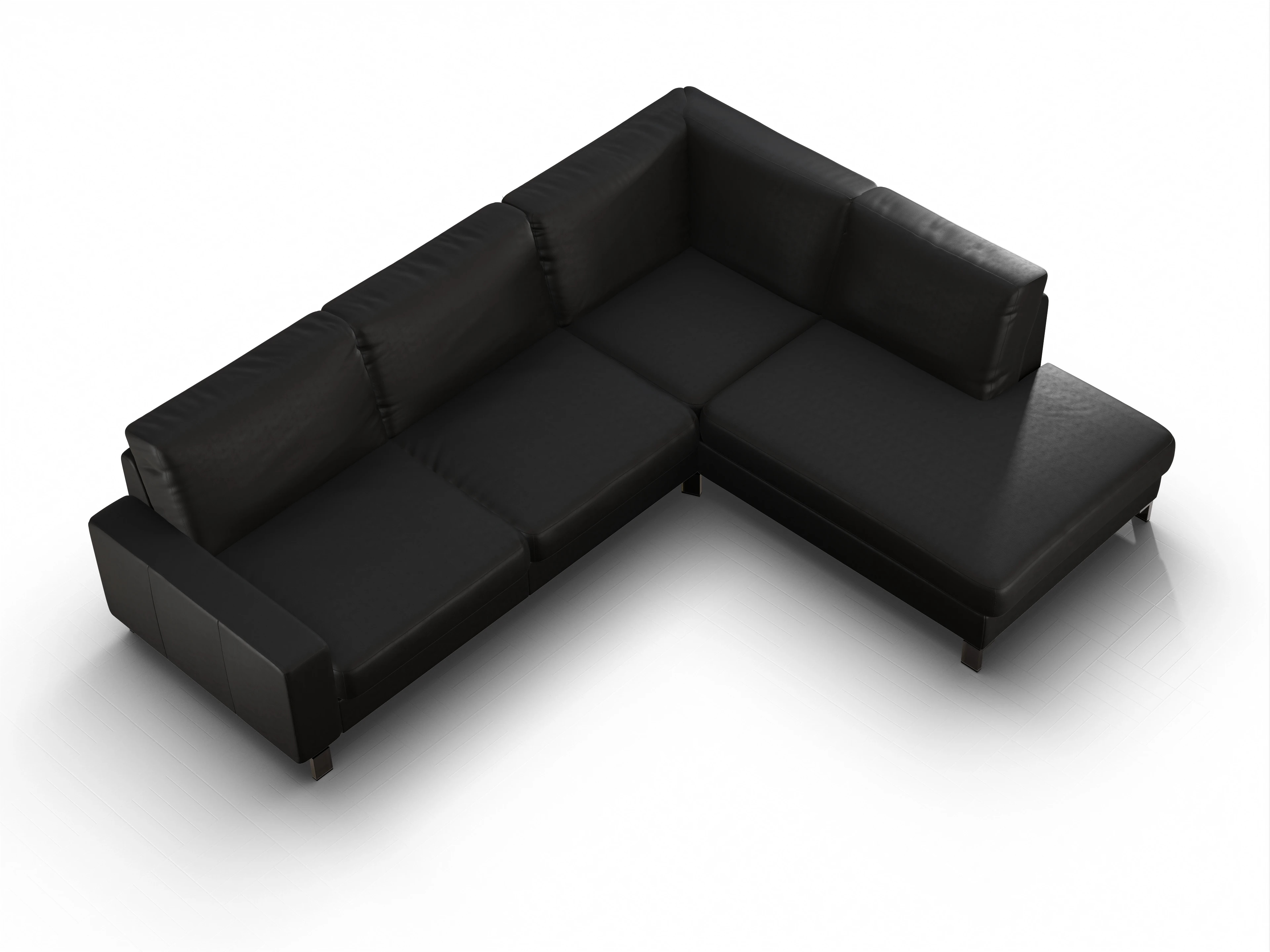 Ansicht des Produktes Casco 2.0 Ecksofa rechts Abschluss offen in Leder Grau