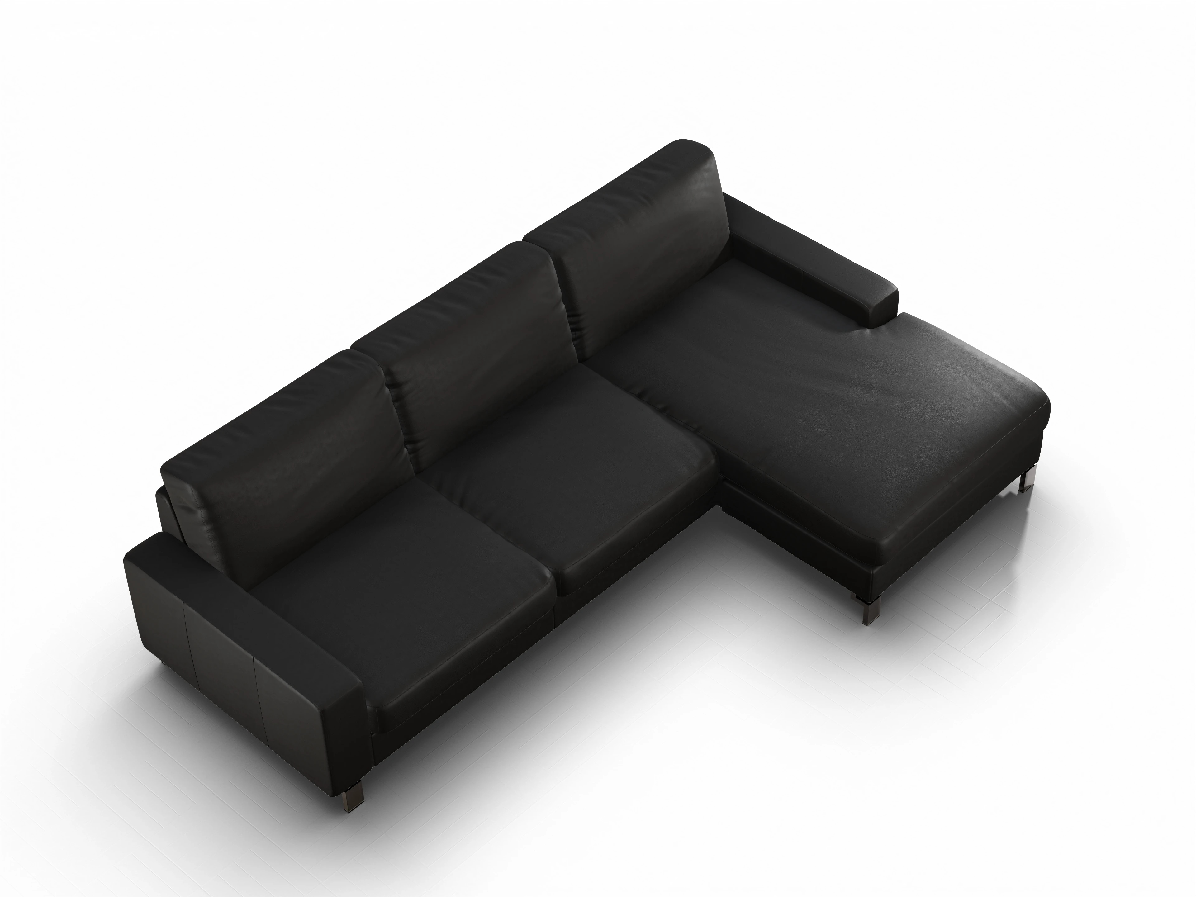 Ansicht des Produktes Casco 2.0 Ecksofa rechts Abschluss offen in Leder Grau