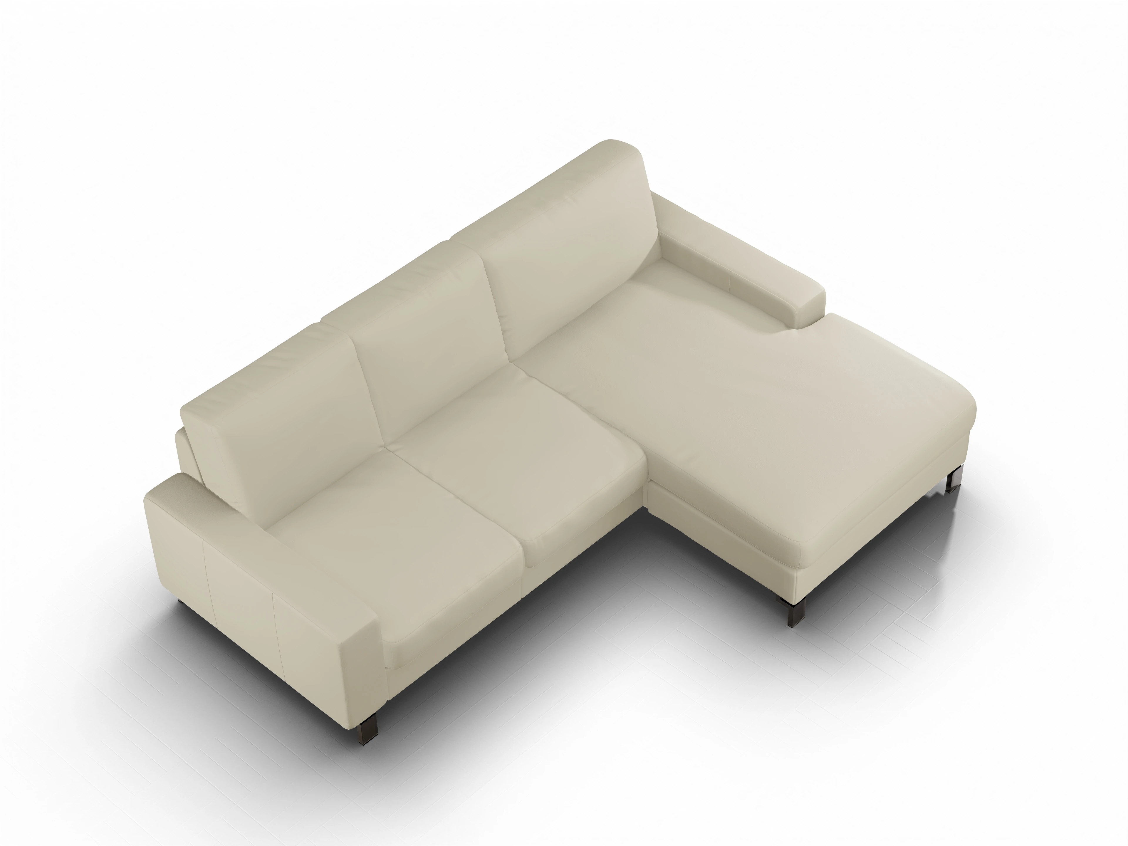 Ansicht des Produktes Casco 2.0 Ecksofa rechts Abschluss offen in Leder Beige