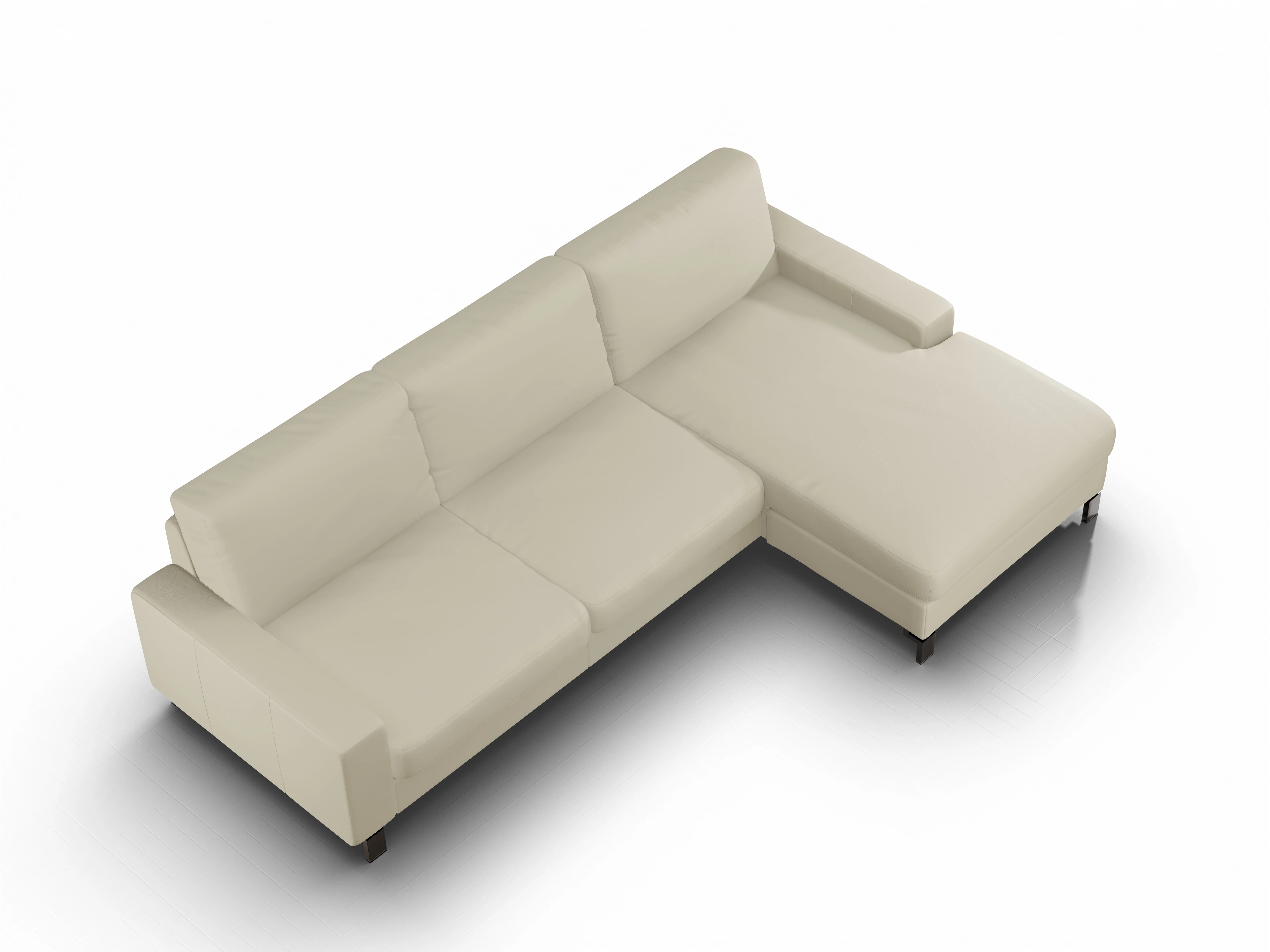 Ansicht des Produktes Casco 2.0 Ecksofa rechts Abschluss offen in Leder Beige