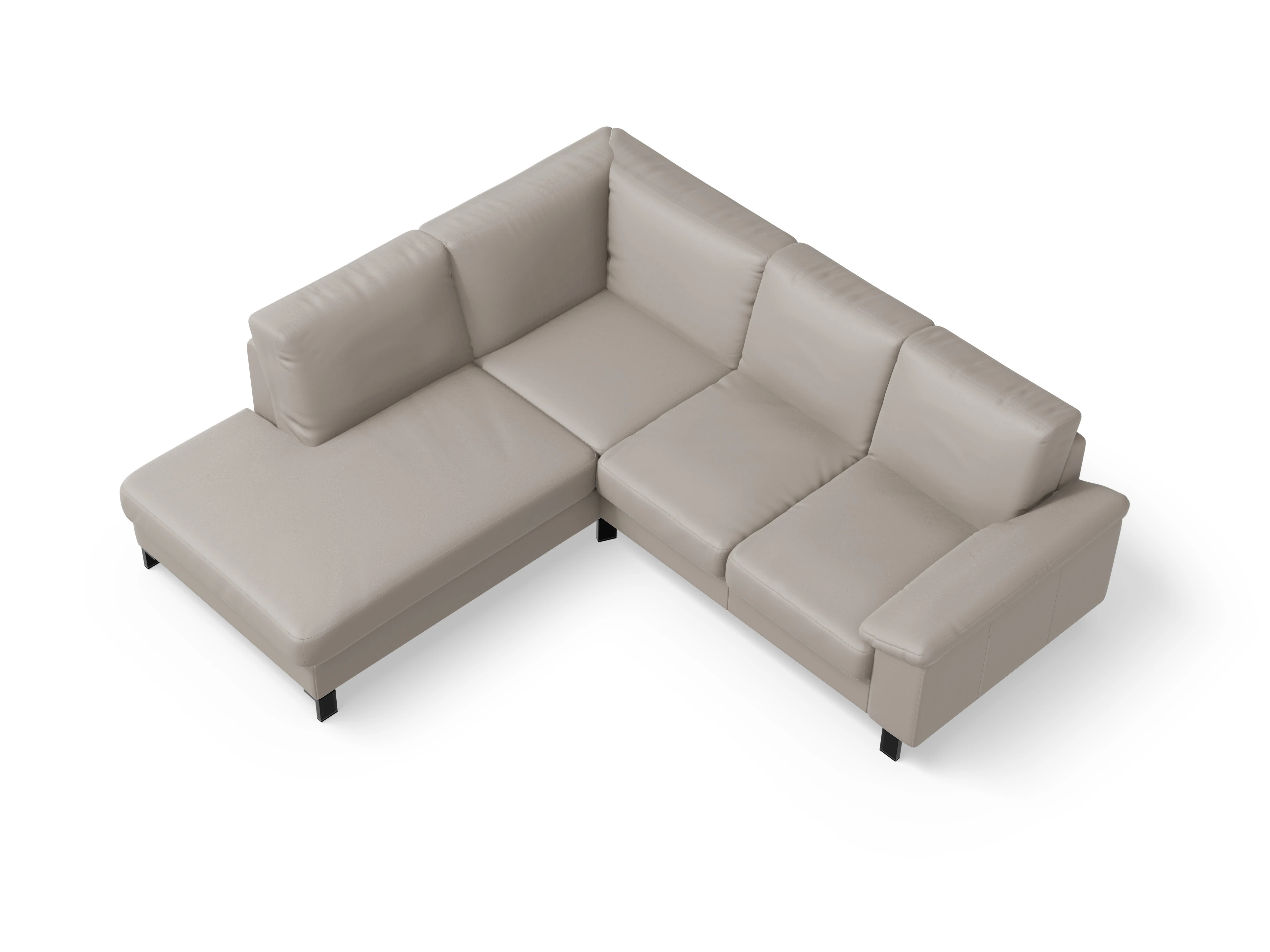 Ansicht des Produktes Casco 2.0 Ecksofa links Abschluss offen in Leder Braun