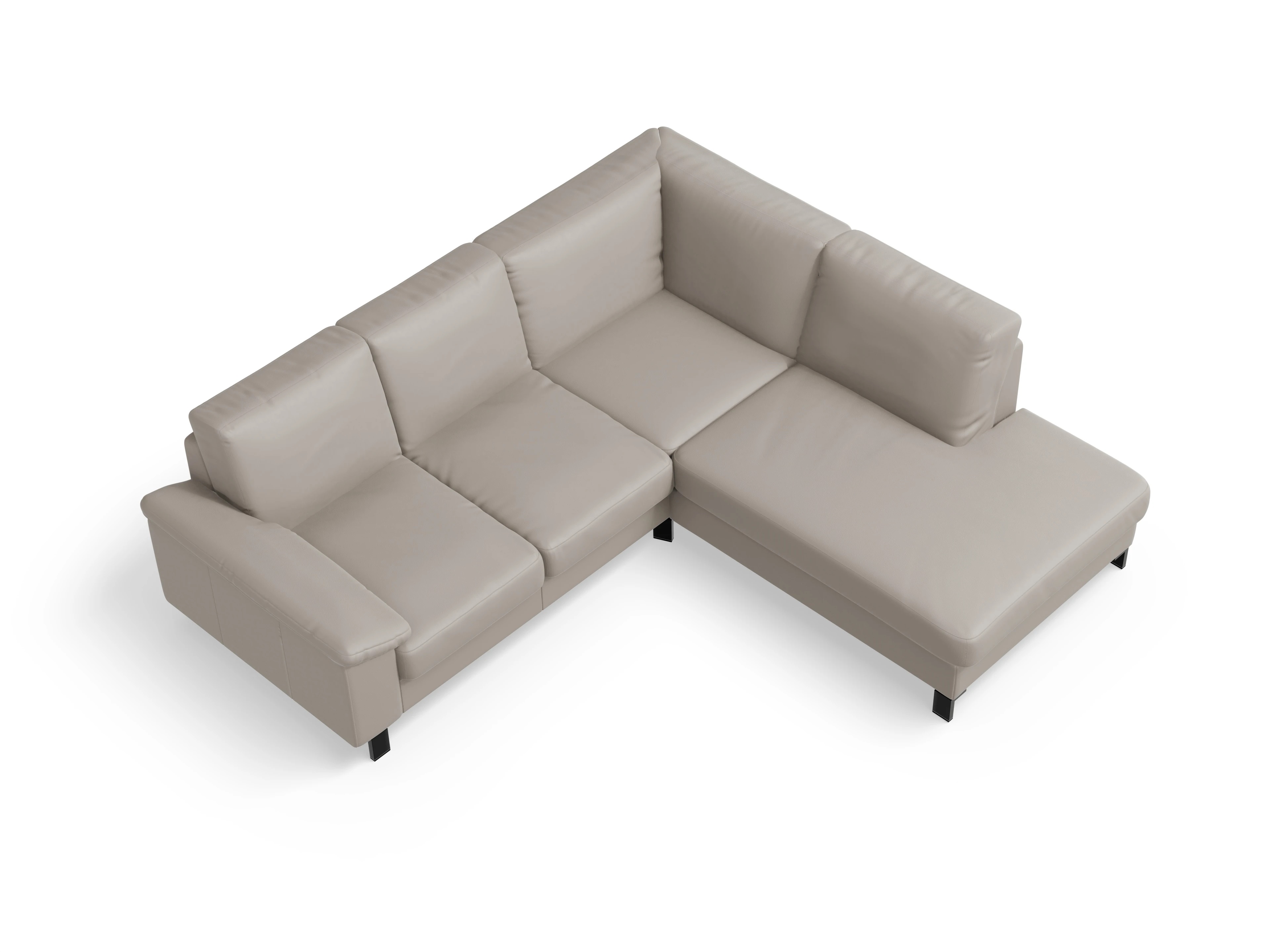 Ansicht des Produktes Casco 2.0 Ecksofa rechts Abschluss offen in Leder Braun