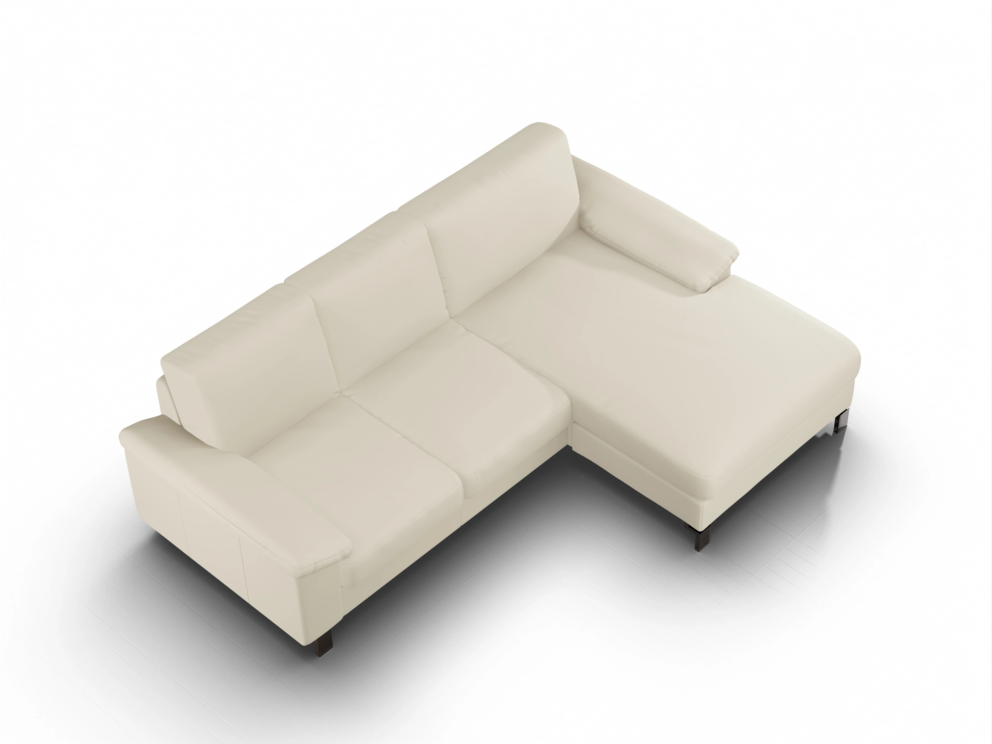 Ansicht des Produktes Casco 2.0 Ecksofa rechts Abschluss offen in Leder Beige