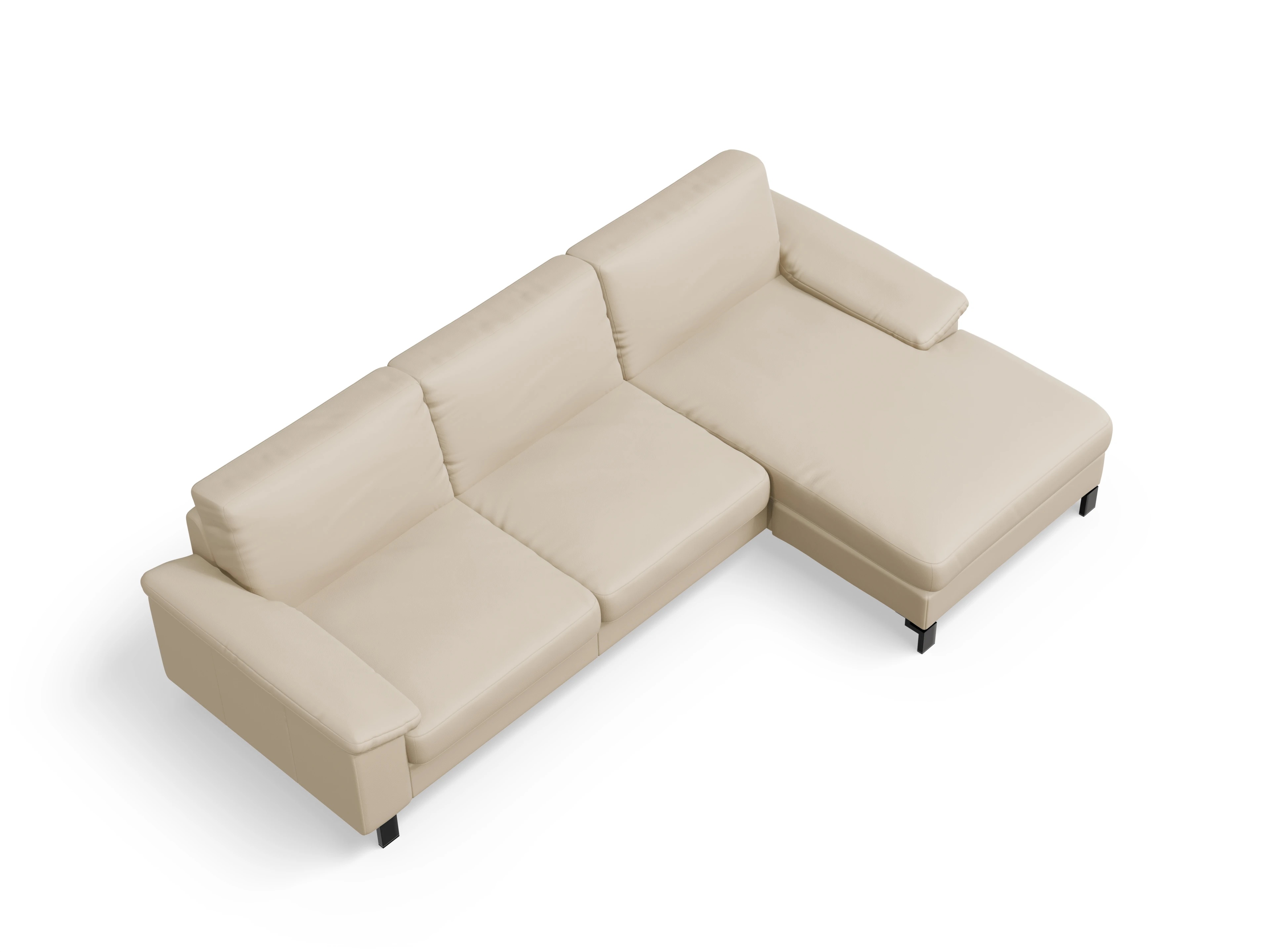 Ansicht des Produktes Casco 2.0 Ecksofa rechts Abschluss offen in Leder Beige