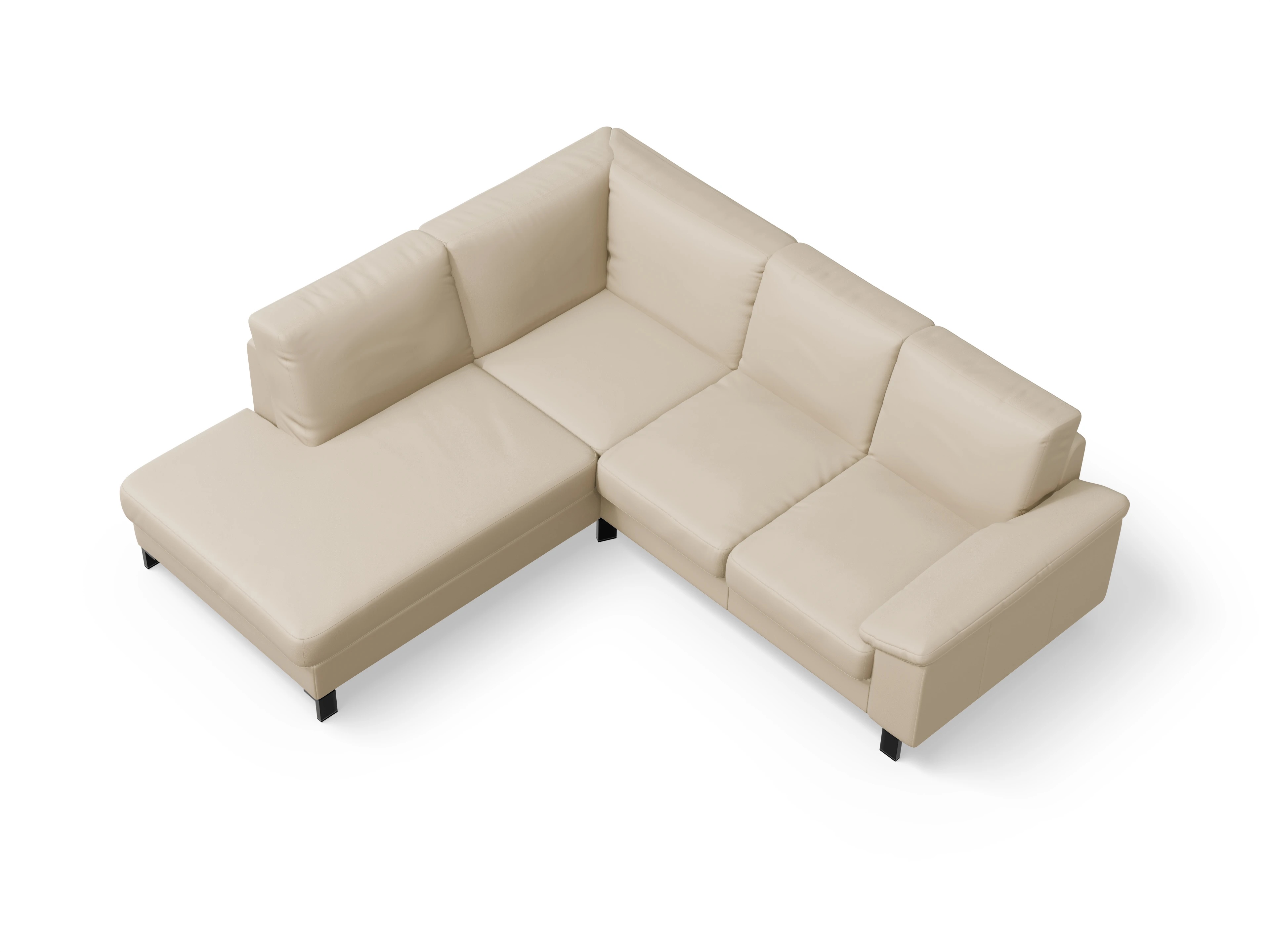 Ansicht des Produktes Casco 2.0 Ecksofa links Abschluss offen in Leder Beige