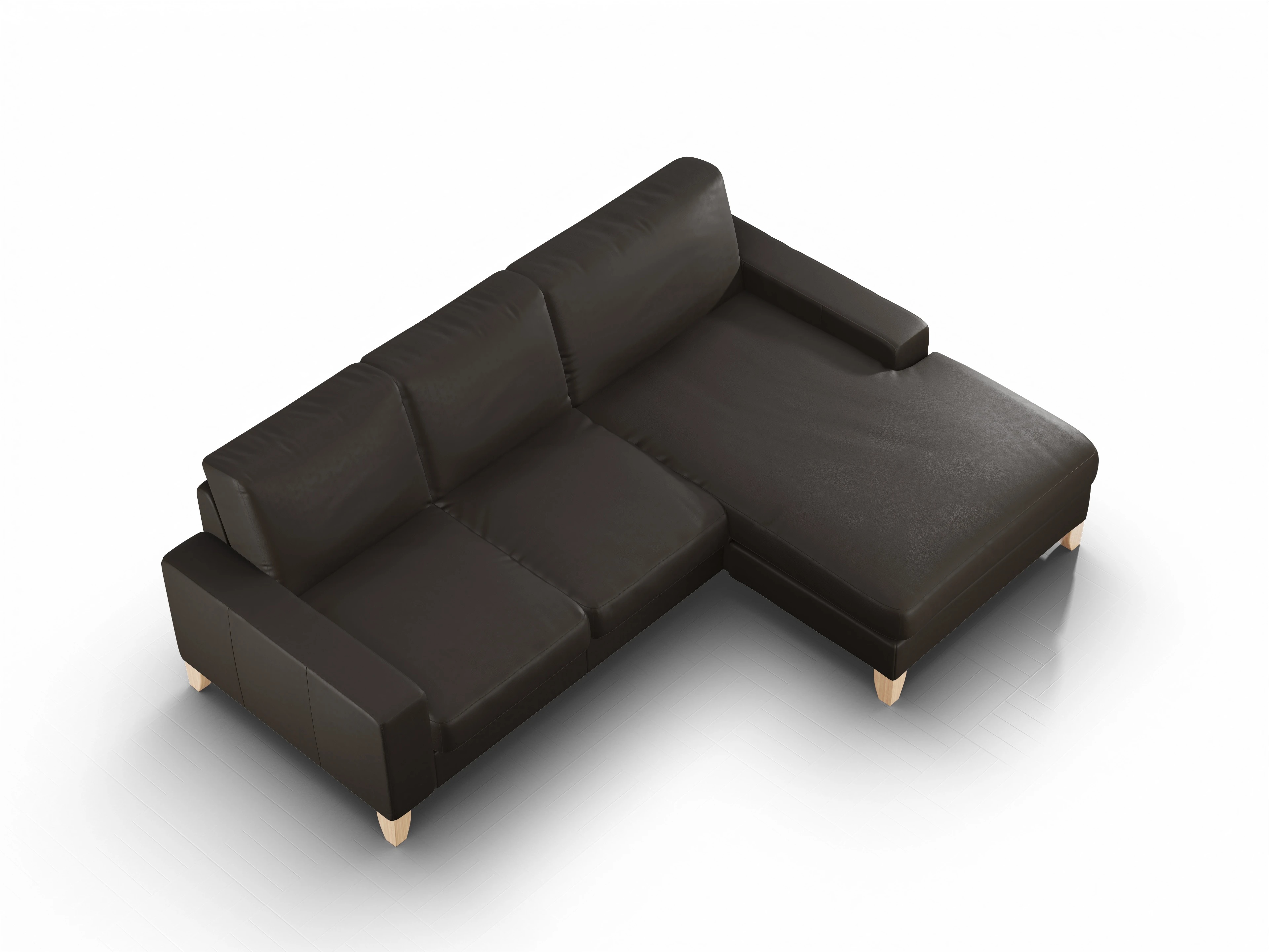 Ansicht des Produktes Casco 2.0 Ecksofa rechts Abschluss offen in Leder Braun