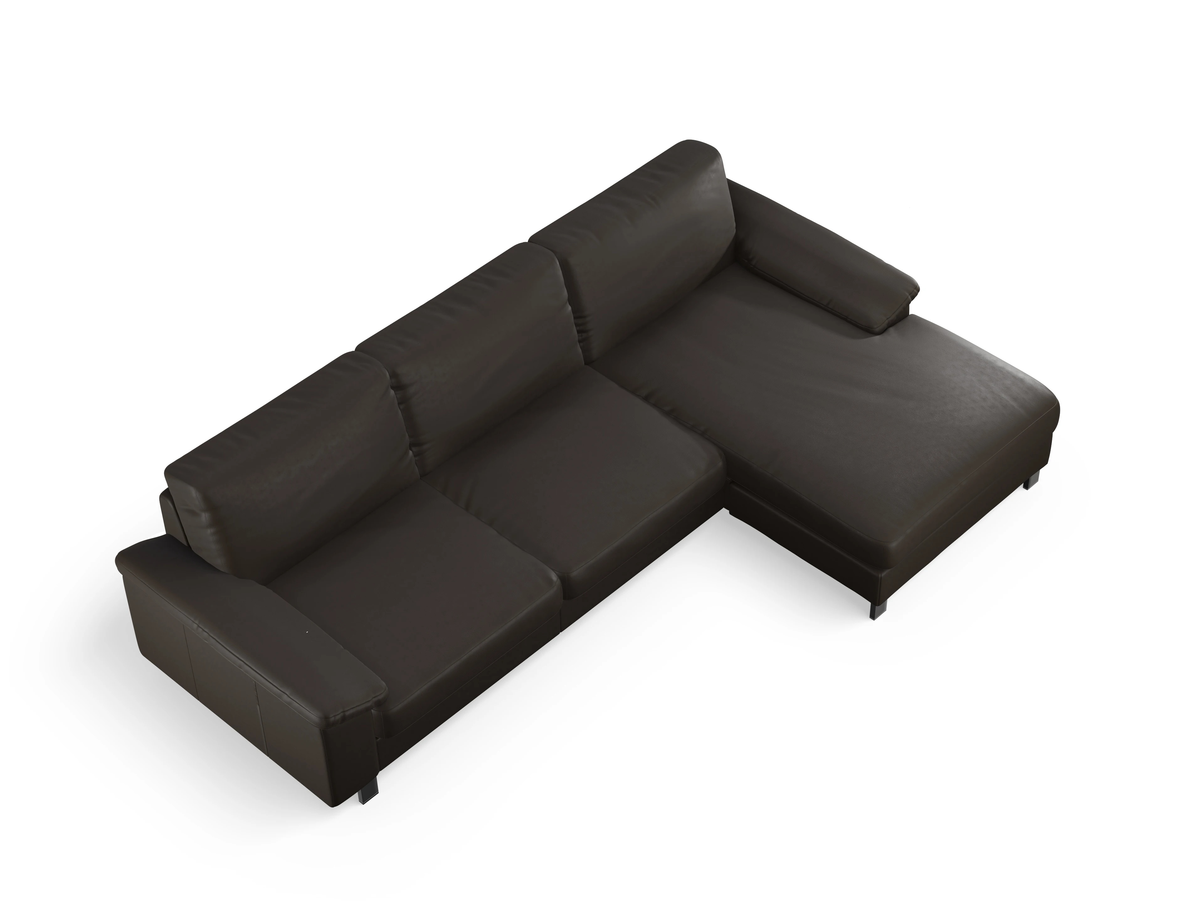 Ansicht des Produktes Casco 2.0 Ecksofa rechts Abschluss offen in Leder Braun