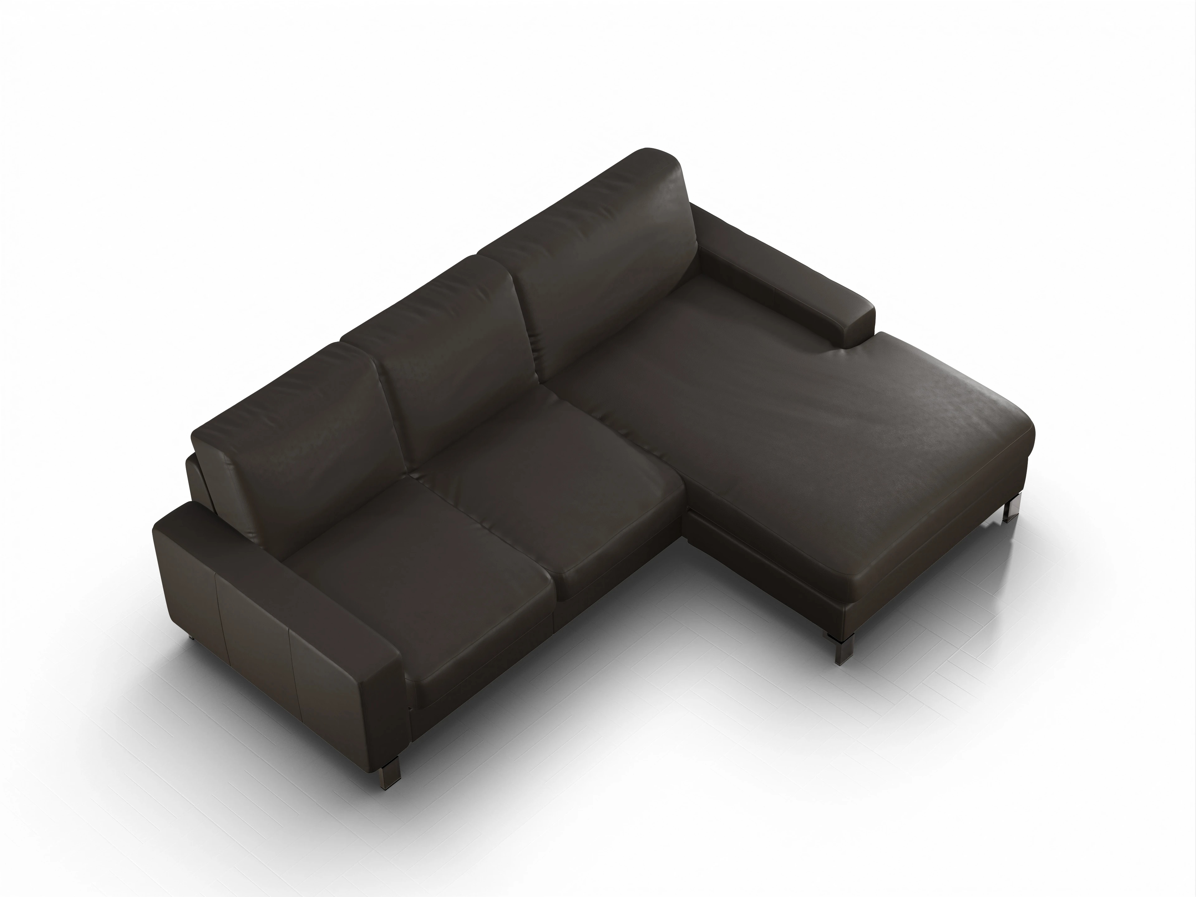 Ansicht des Produktes Casco 2.0 Ecksofa rechts Abschluss offen in Leder Braun