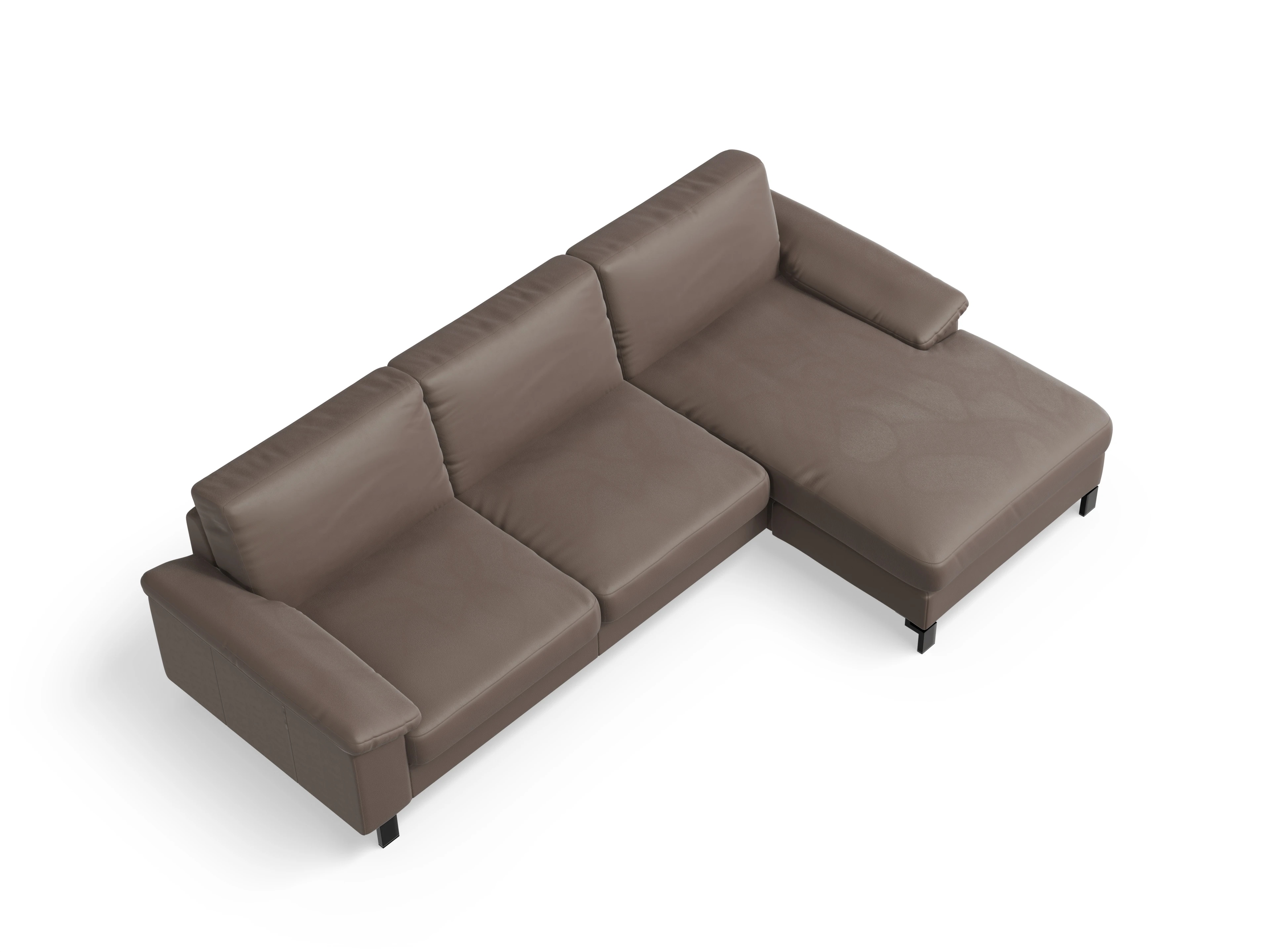 Ansicht des Produktes Casco 2.0 Ecksofa rechts Abschluss offen in Leder Braun