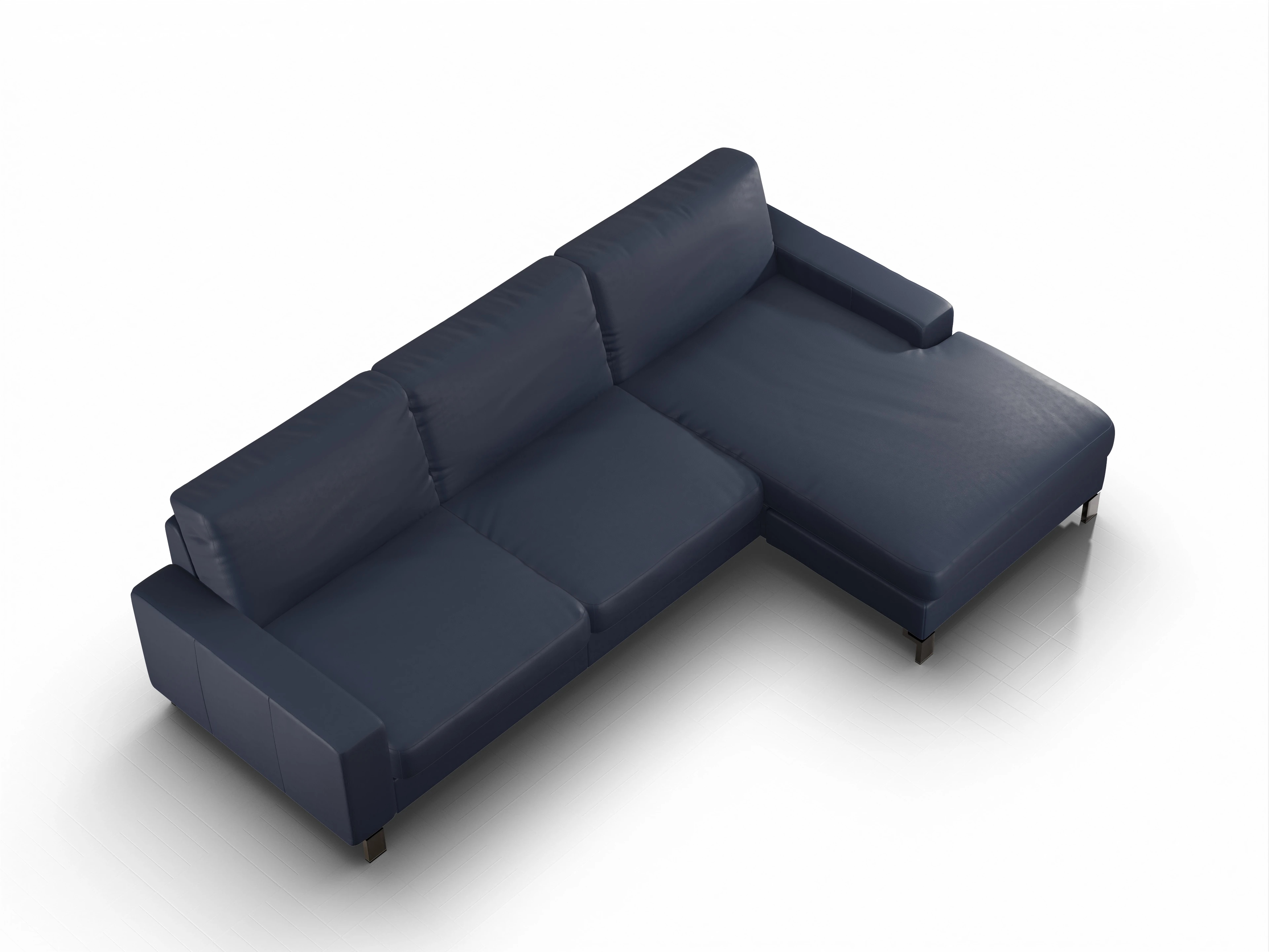 Ansicht des Produktes Casco 2.0 Ecksofa rechts Abschluss offen in Leder Blau