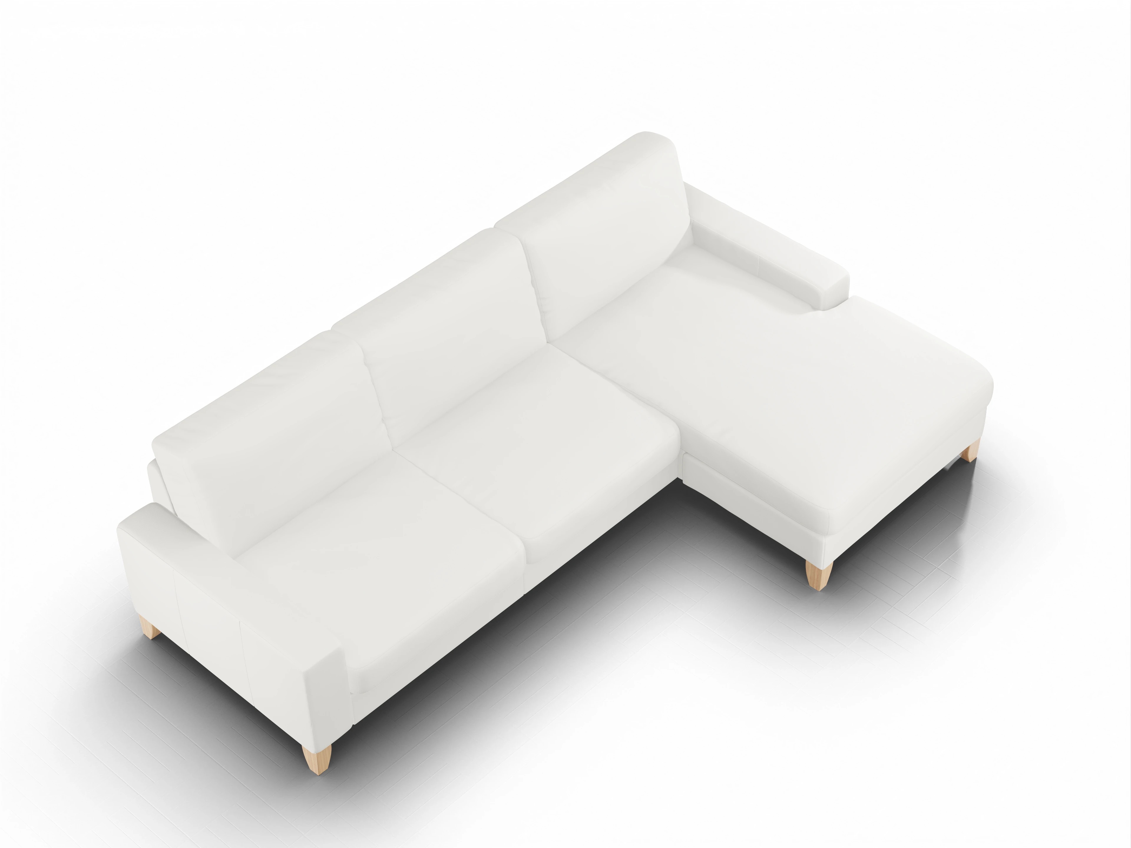 Ansicht des Produktes Casco 2.0 Ecksofa rechts Abschluss offen in Leder Weiss