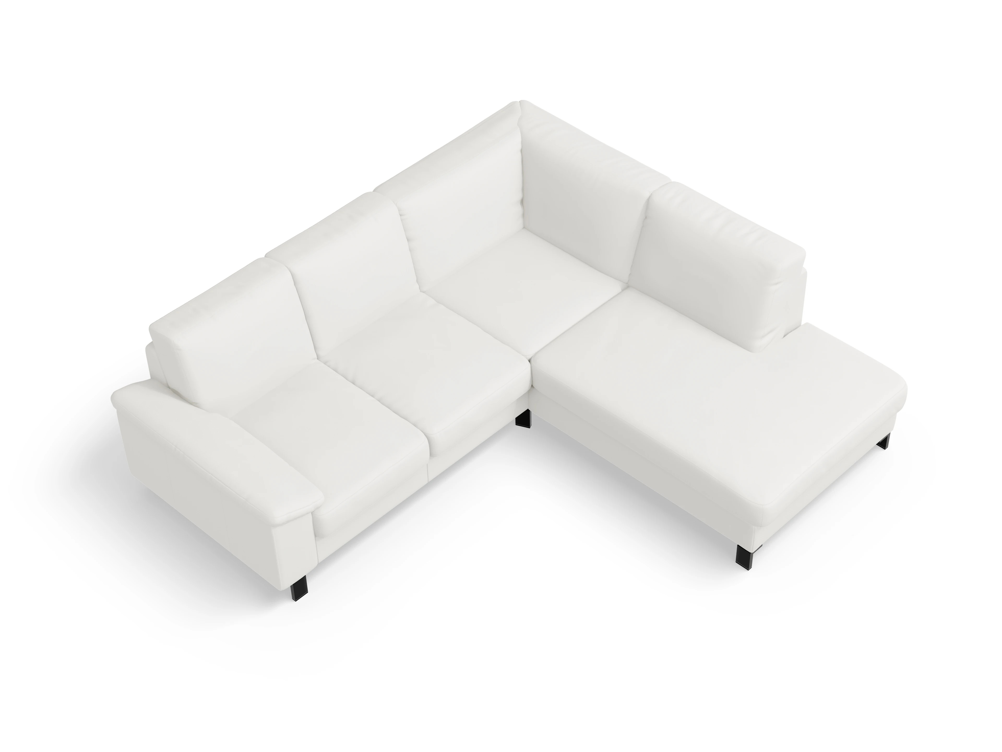 Ansicht des Produktes Casco 2.0 Ecksofa rechts Abschluss offen in Leder Weiss