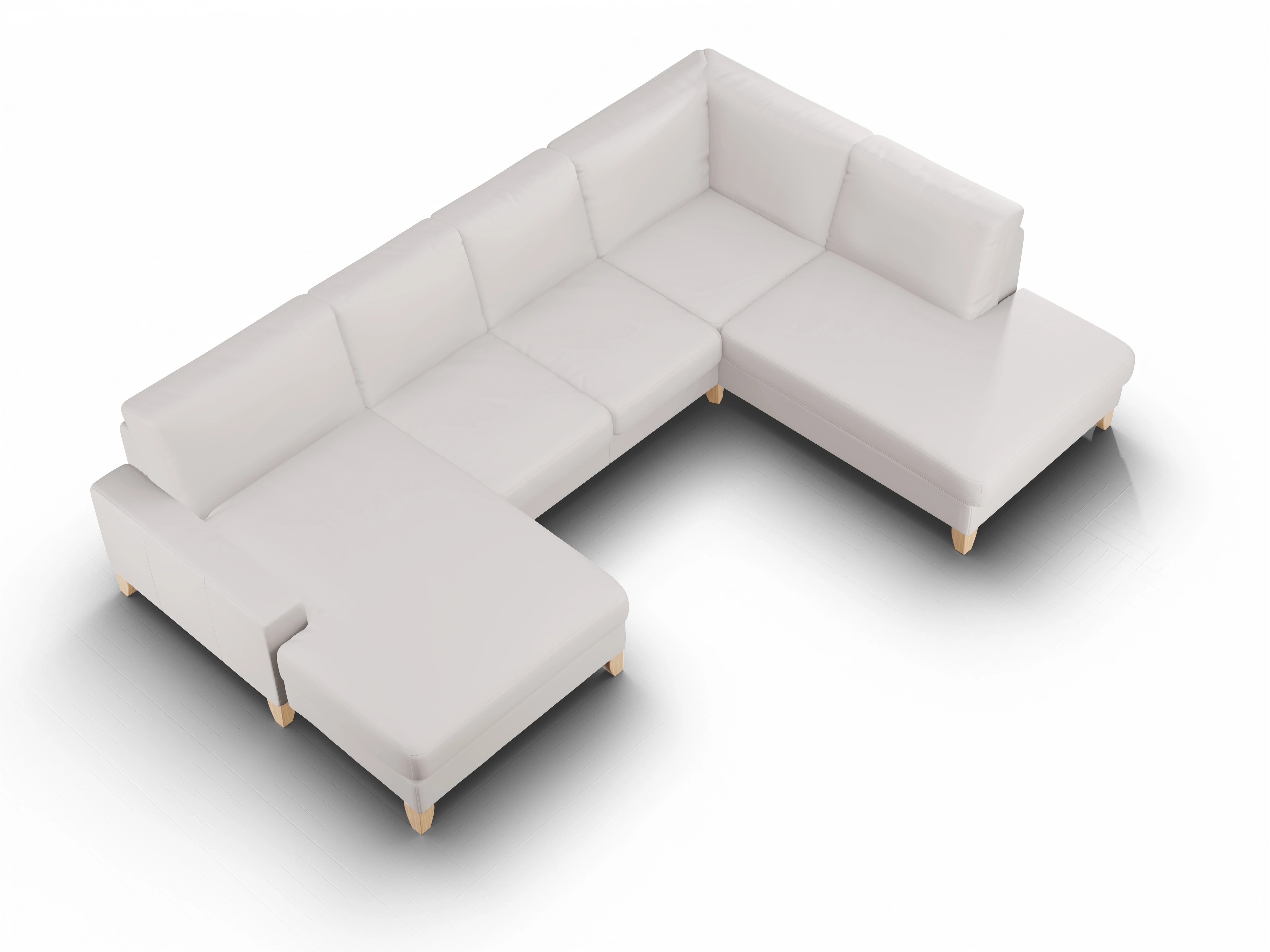 Ansicht des Produktes Casco 2.0 Wohnlandschaft offen beidseitig in Leder Grau