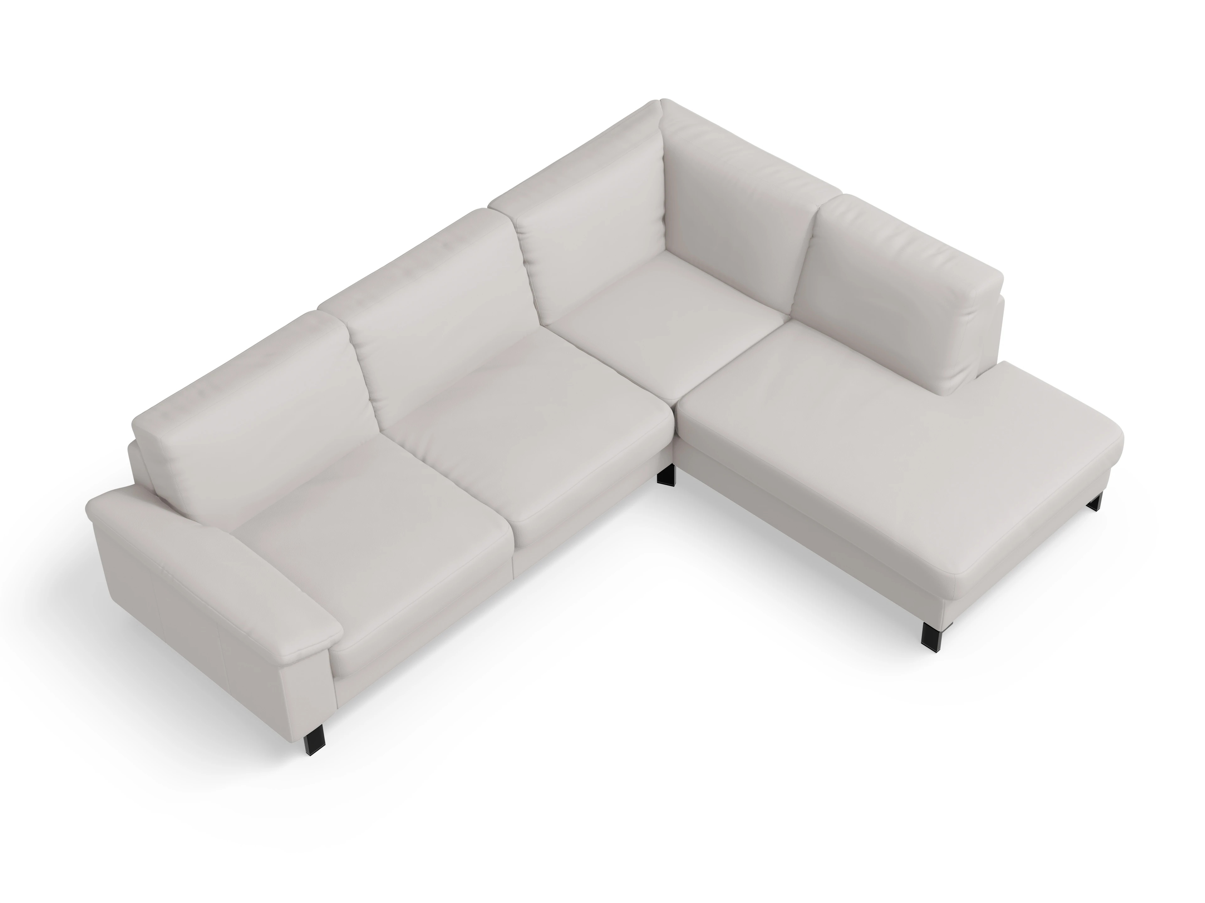 Casco Ecksofa UM Large R Ansicht des Produktes Casco 2.0 Ecksofa rechts Abschluss offen in Leder Grau