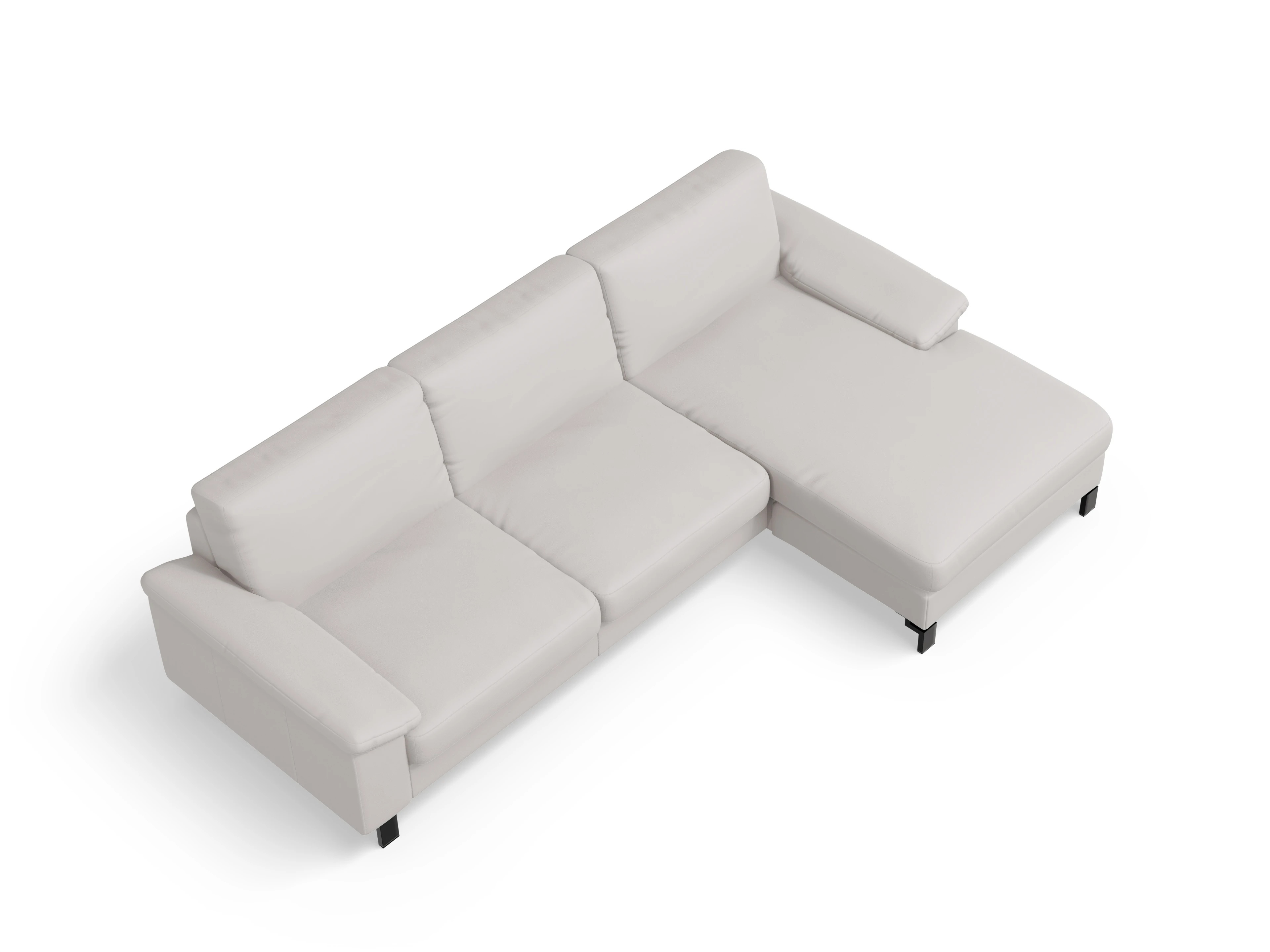 Ansicht des Produktes Casco 2.0 Ecksofa rechts Abschluss offen in Leder Grau