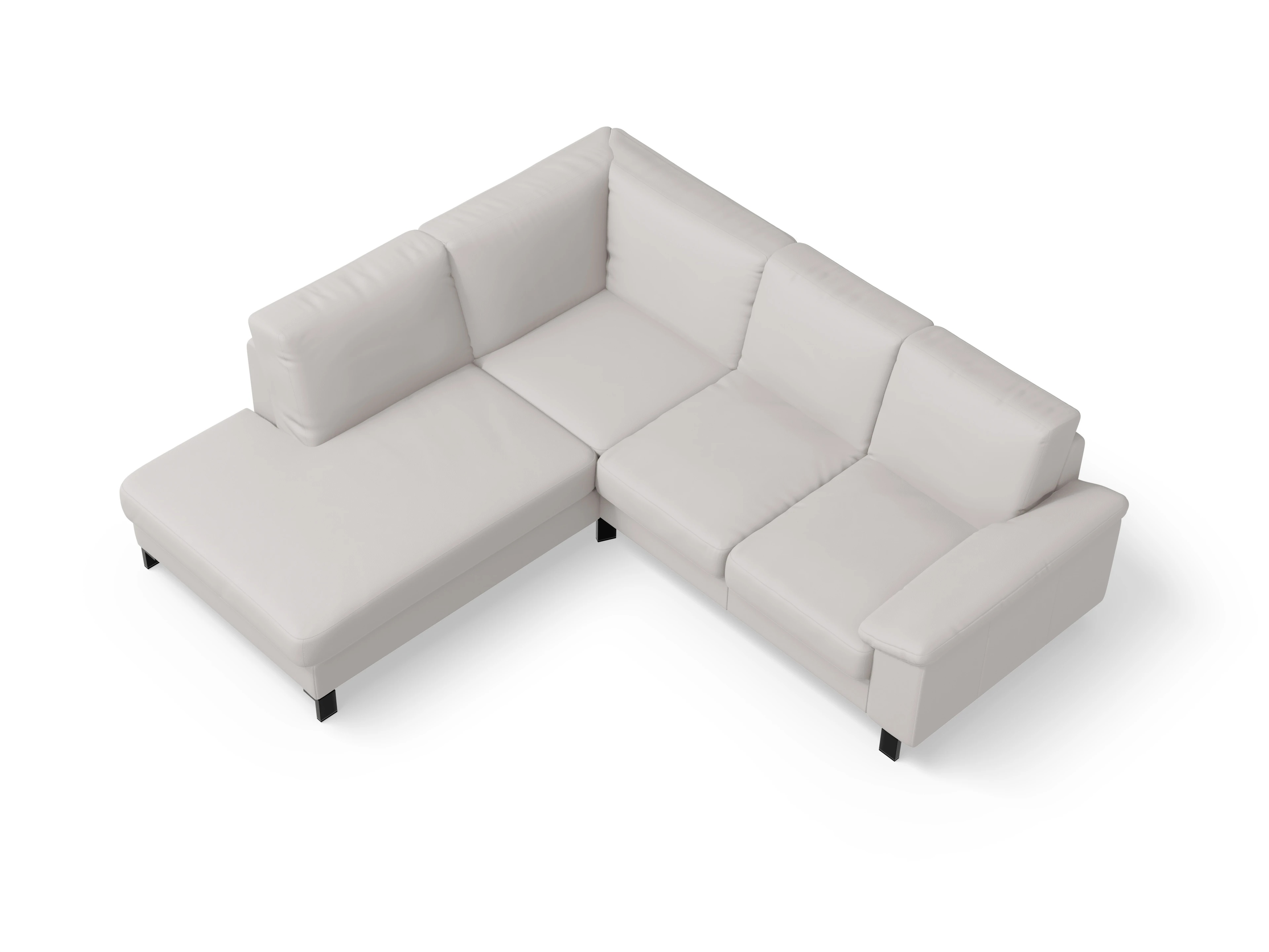 Ansicht des Produktes Casco 2.0 Ecksofa links Abschluss offen in Leder Grau